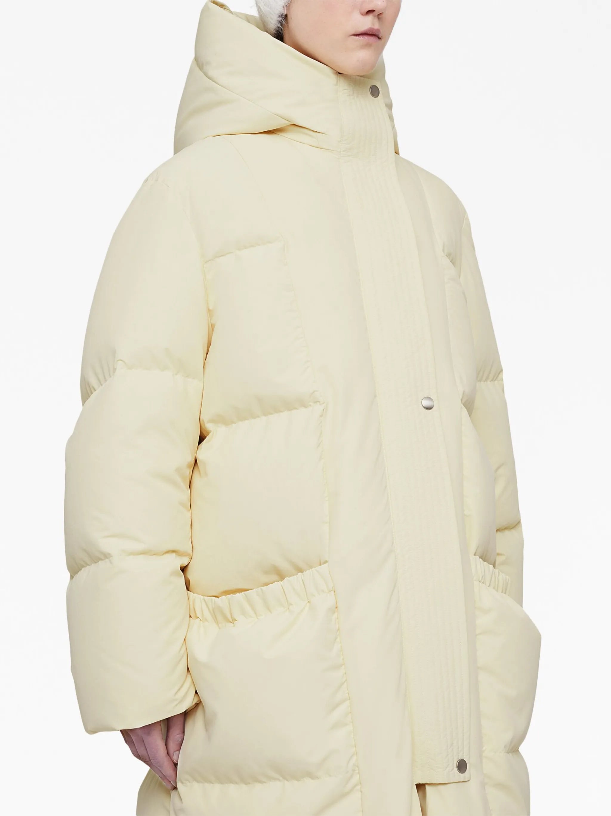 hooded quilted down coat
