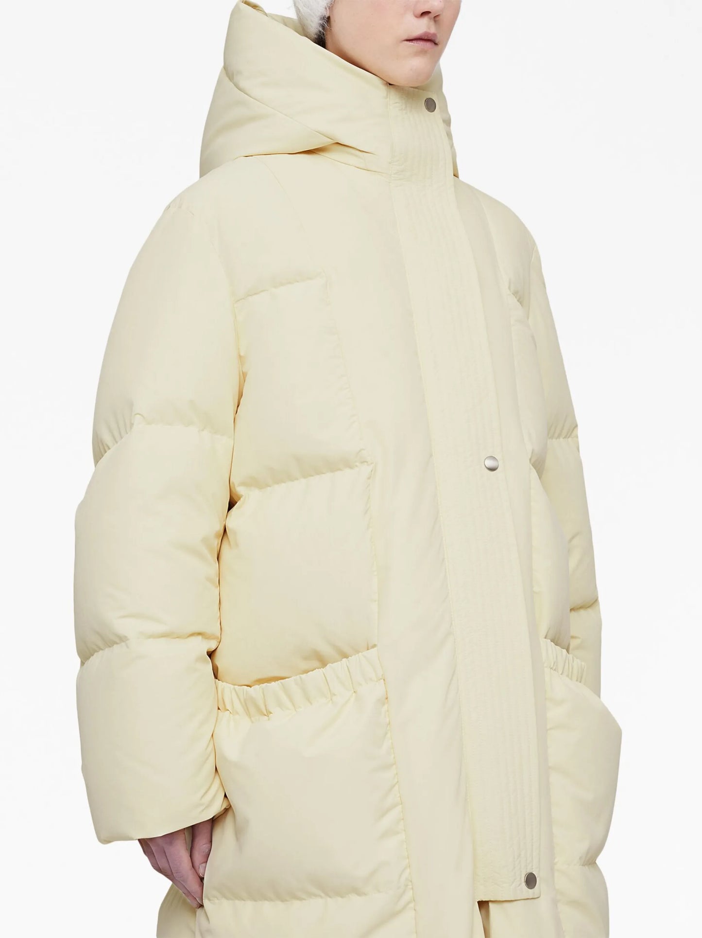hooded quilted down coat