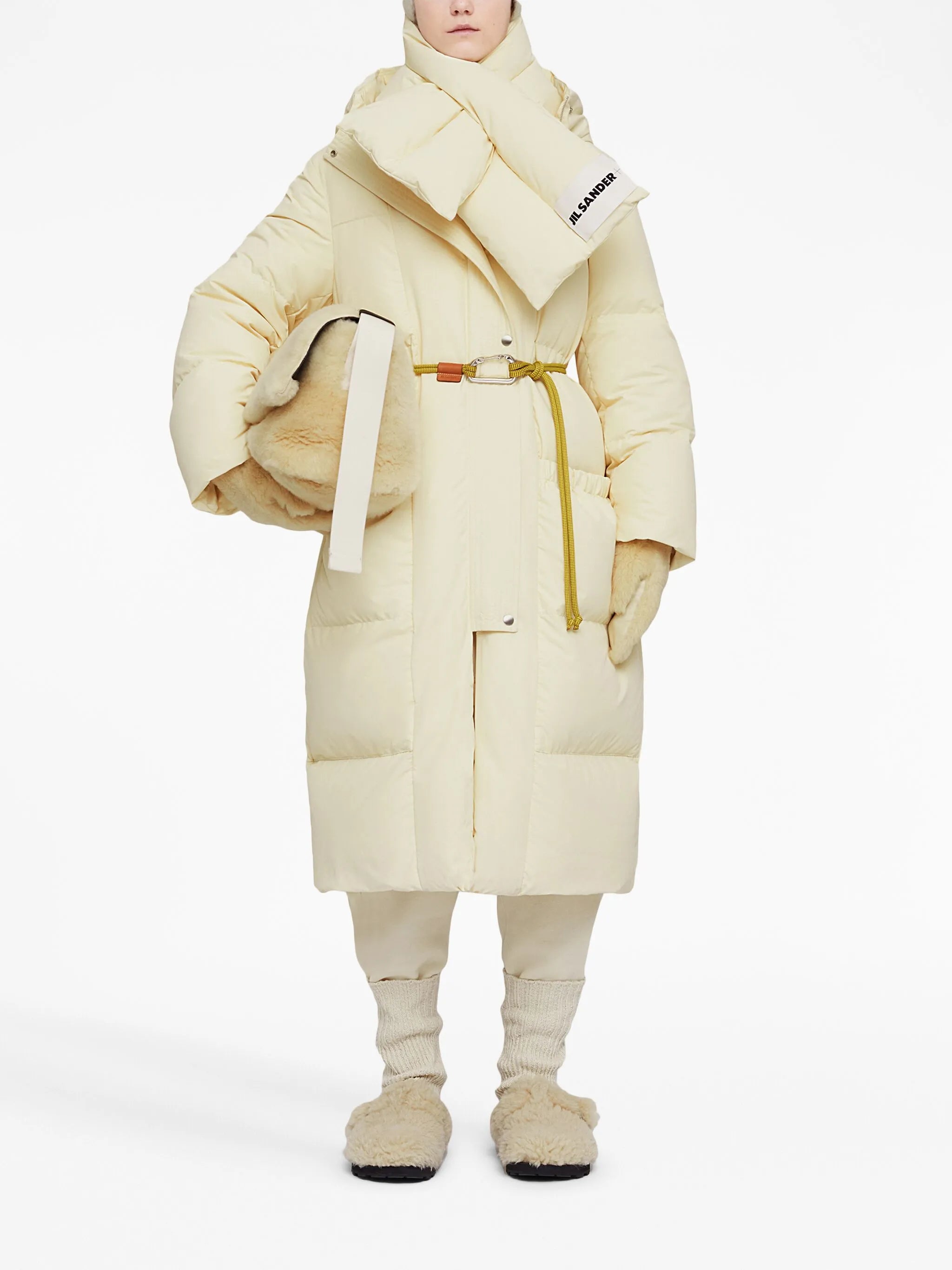 hooded quilted down coat