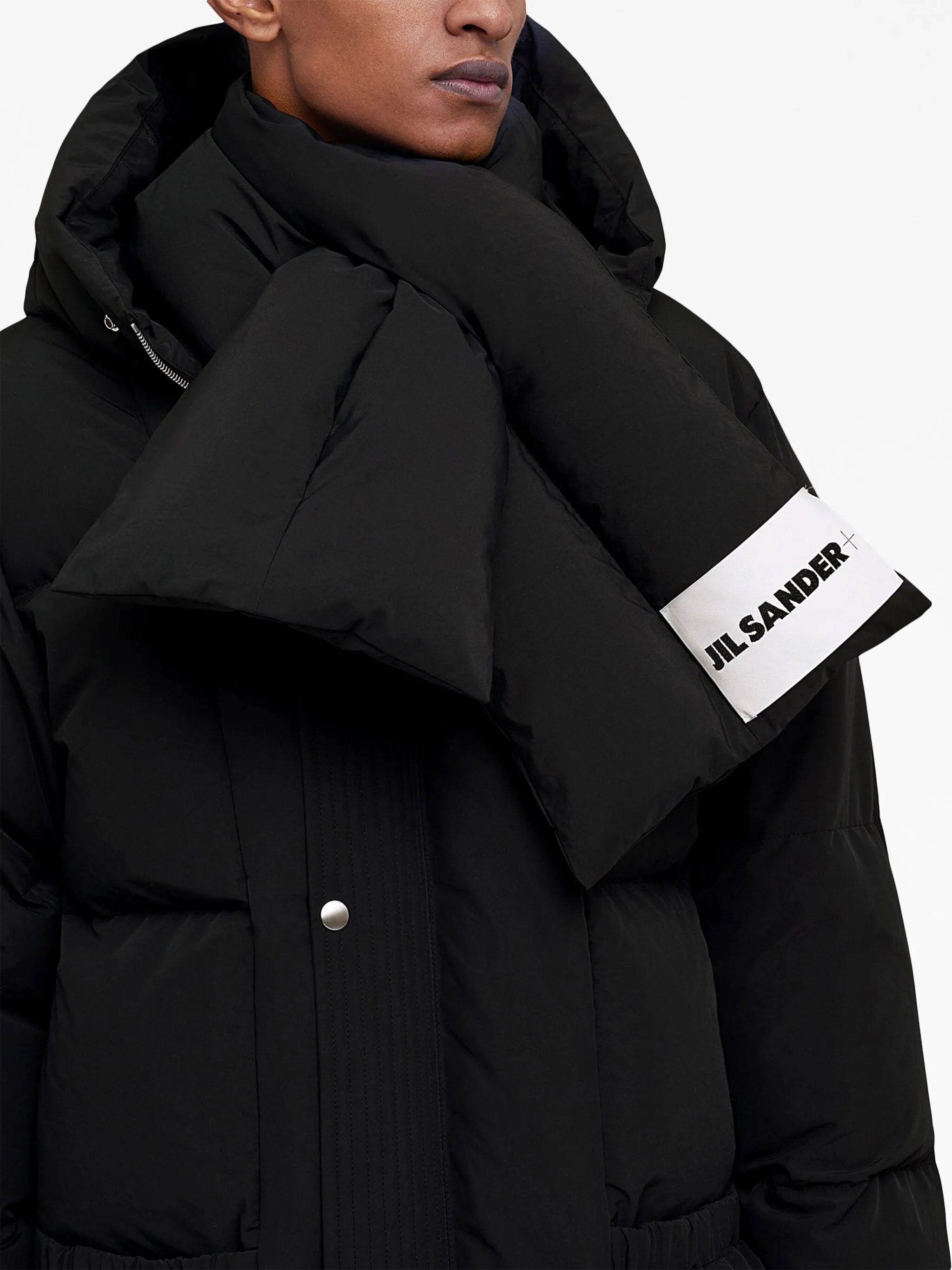 logo-patch padded scarf