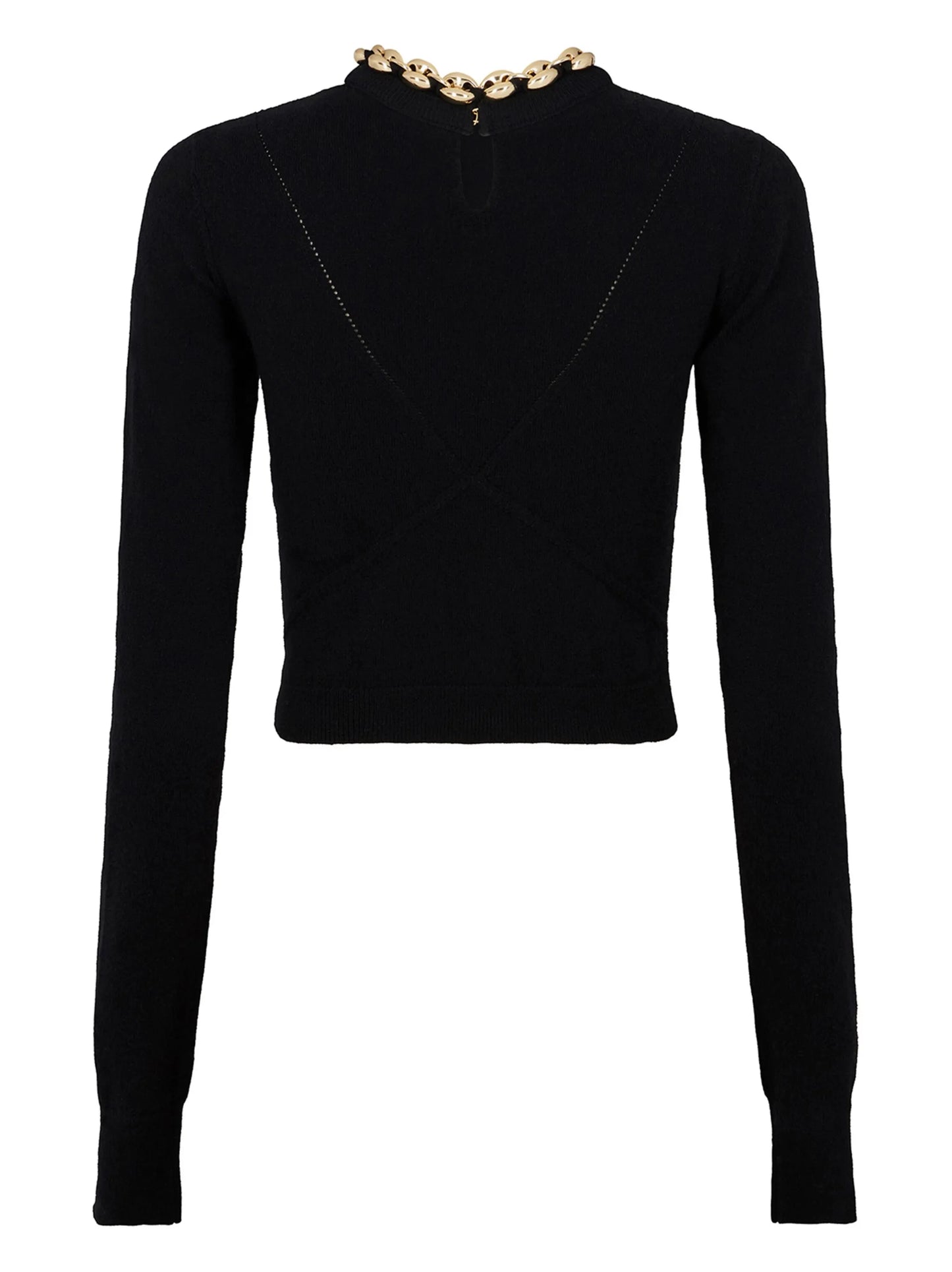chain-link ribbed knitted top