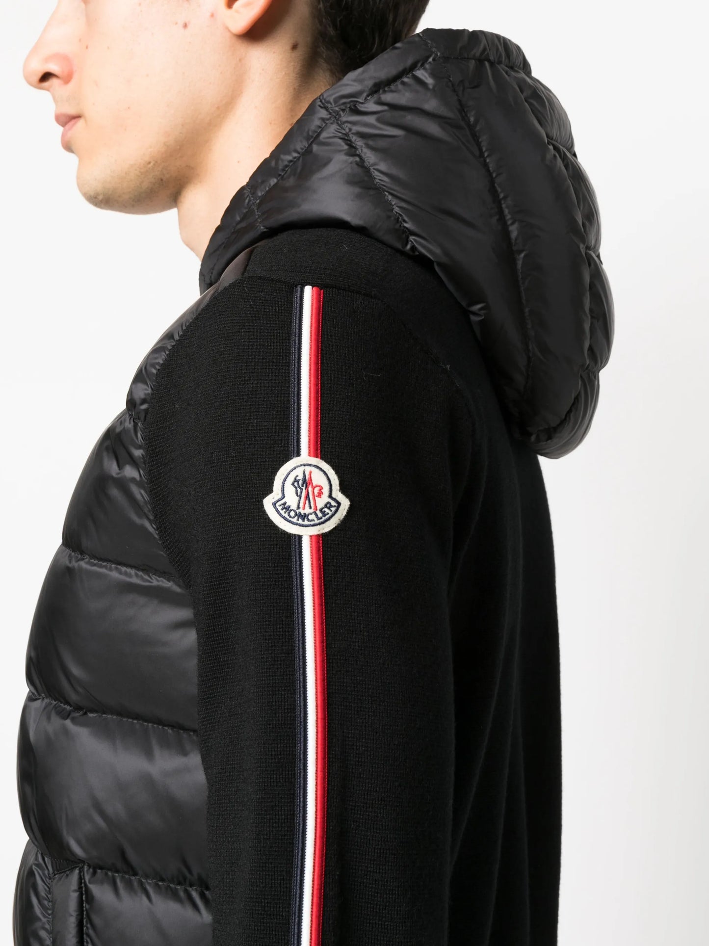 logo-patch padded fleece jacket