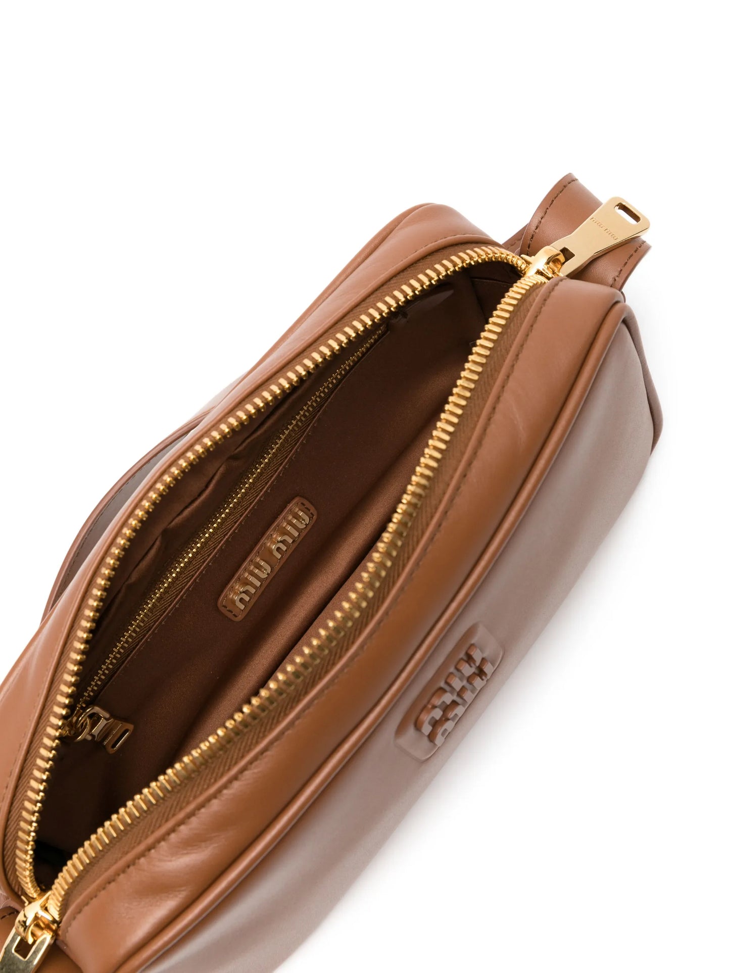 logo-plaque leather shoulder bag