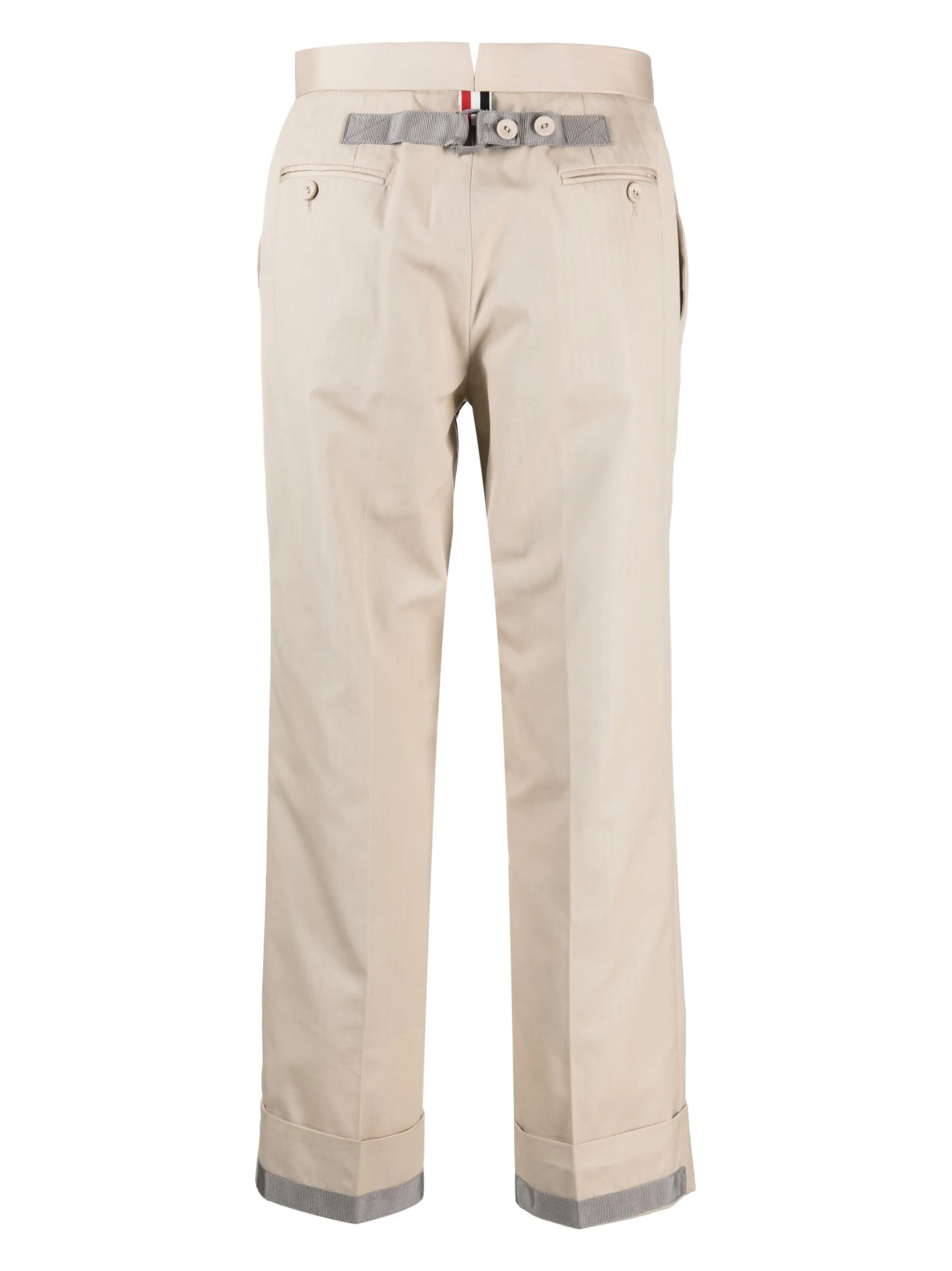 tailored cropped twill trousers