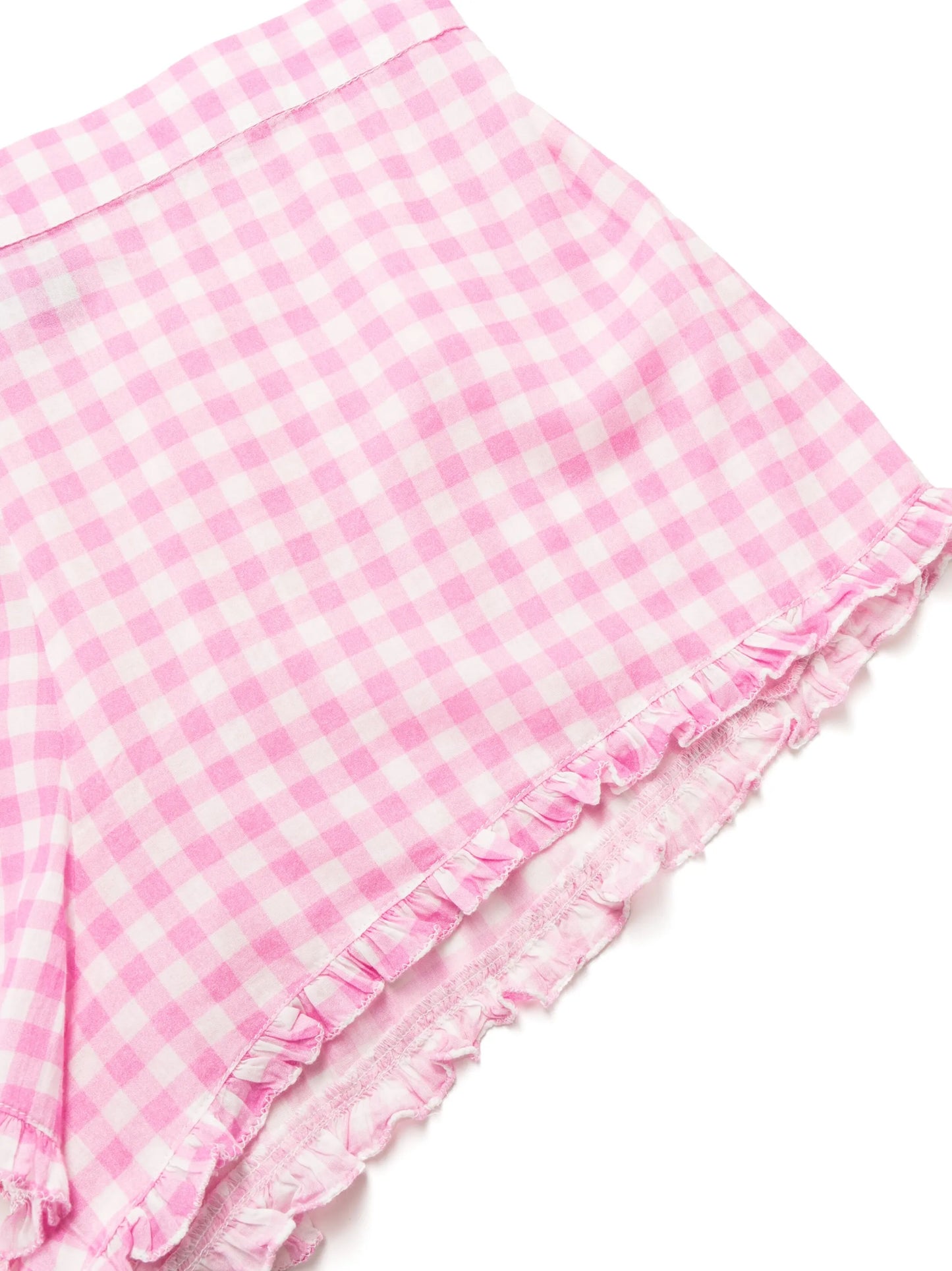 Alva gingham check-pattern nightwear set