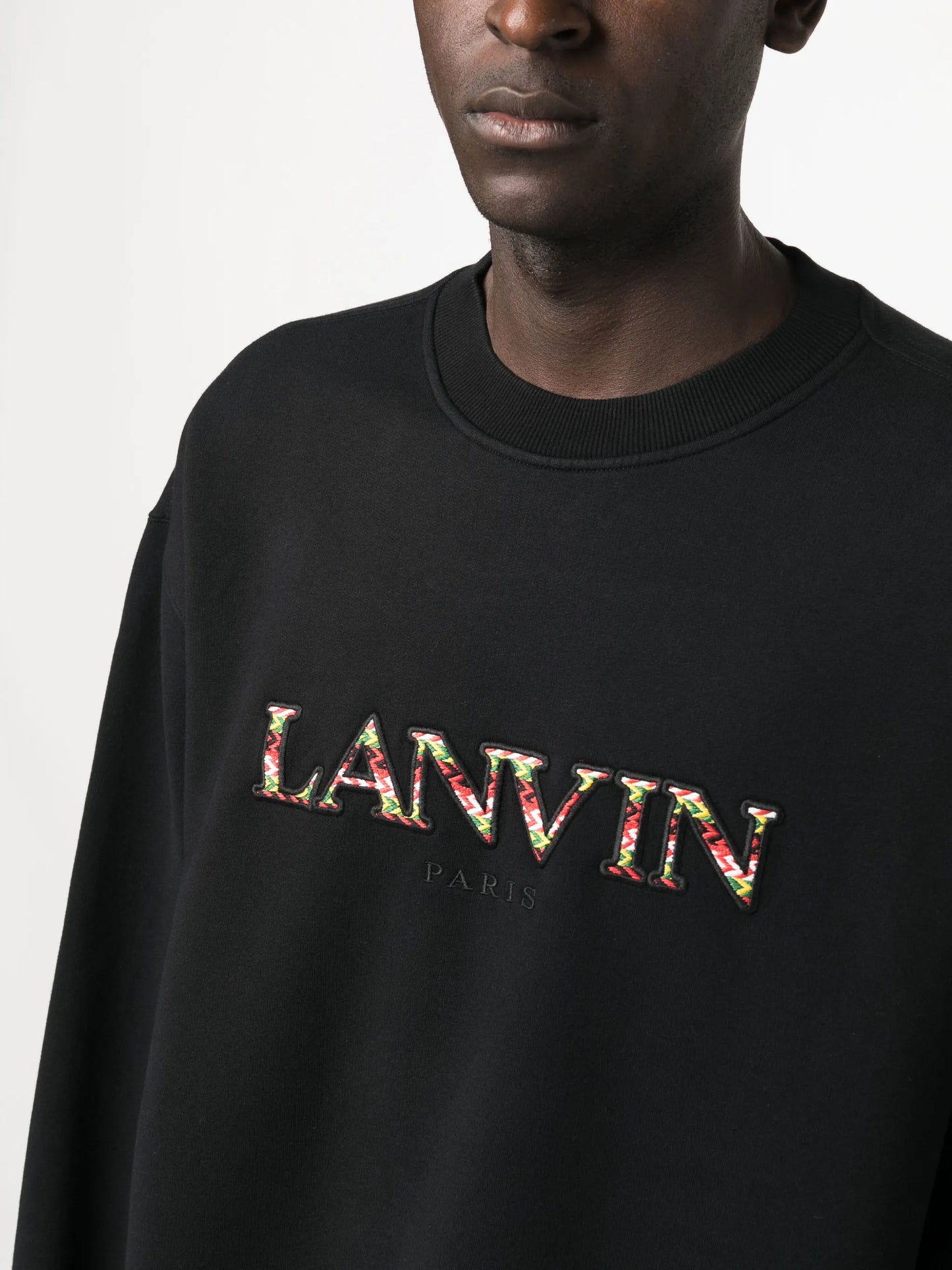 embroidered logo crew neck sweatshirt