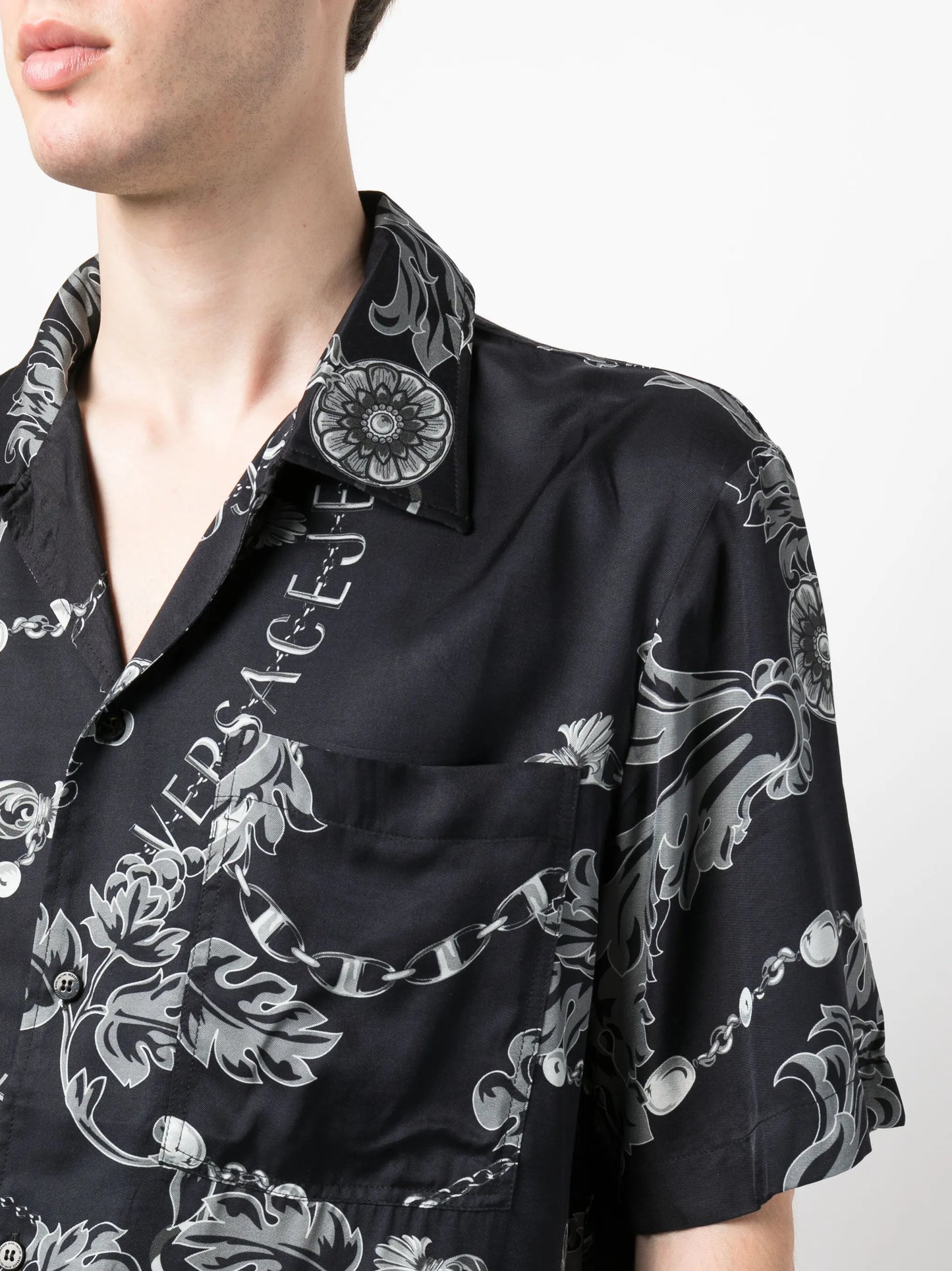 Barocco-print short-sleeve shirt