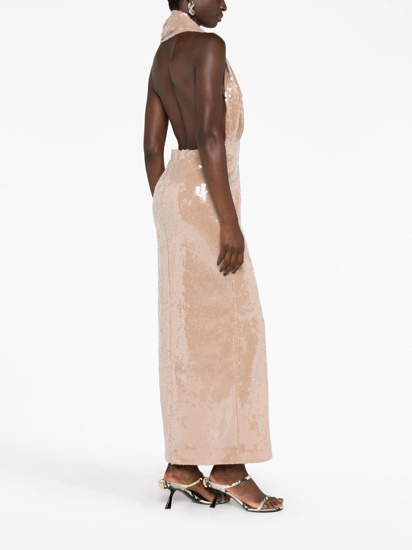 sequin-embellished plunge dress