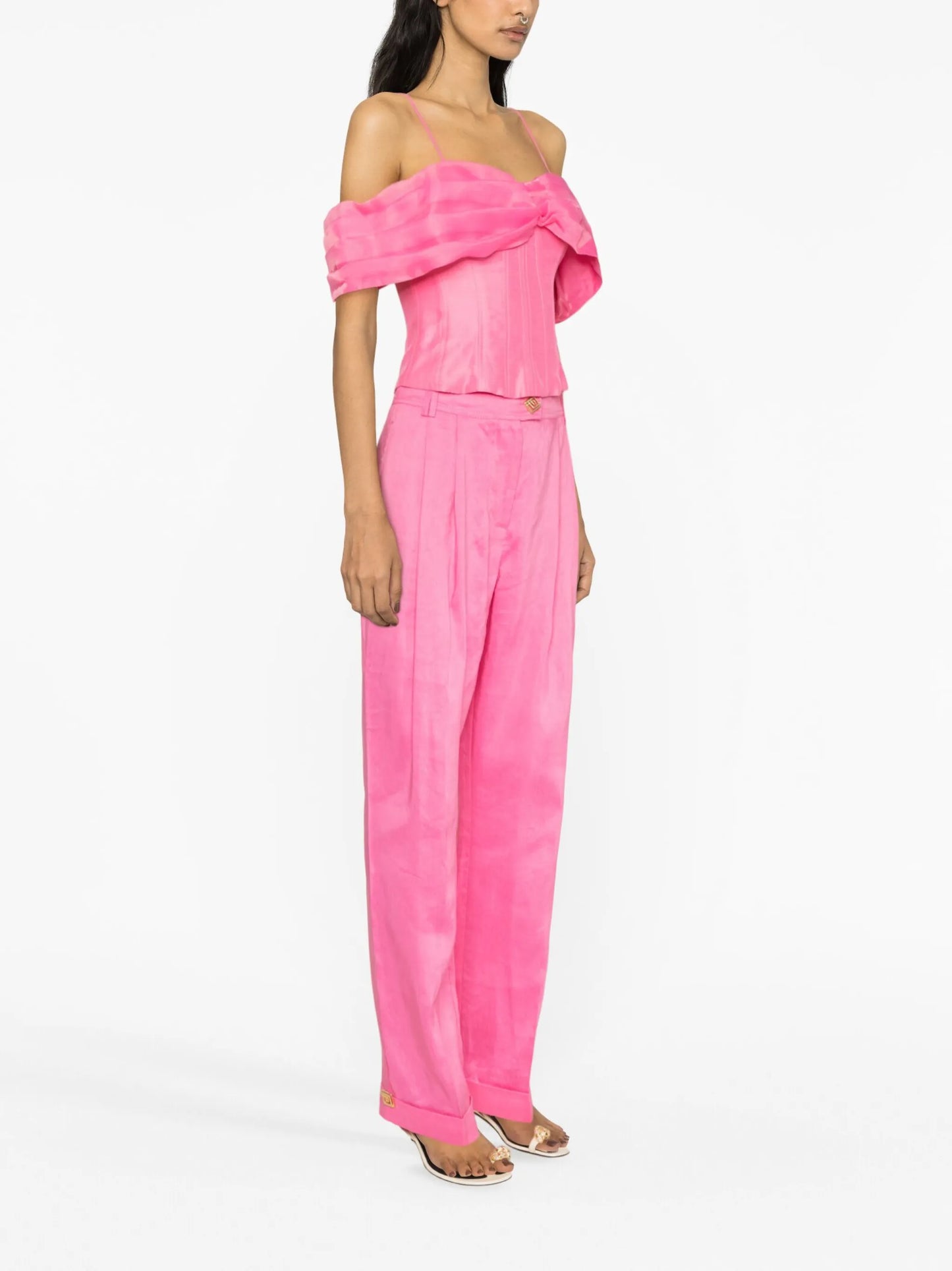 Sentiment pleated linen-blend trousers