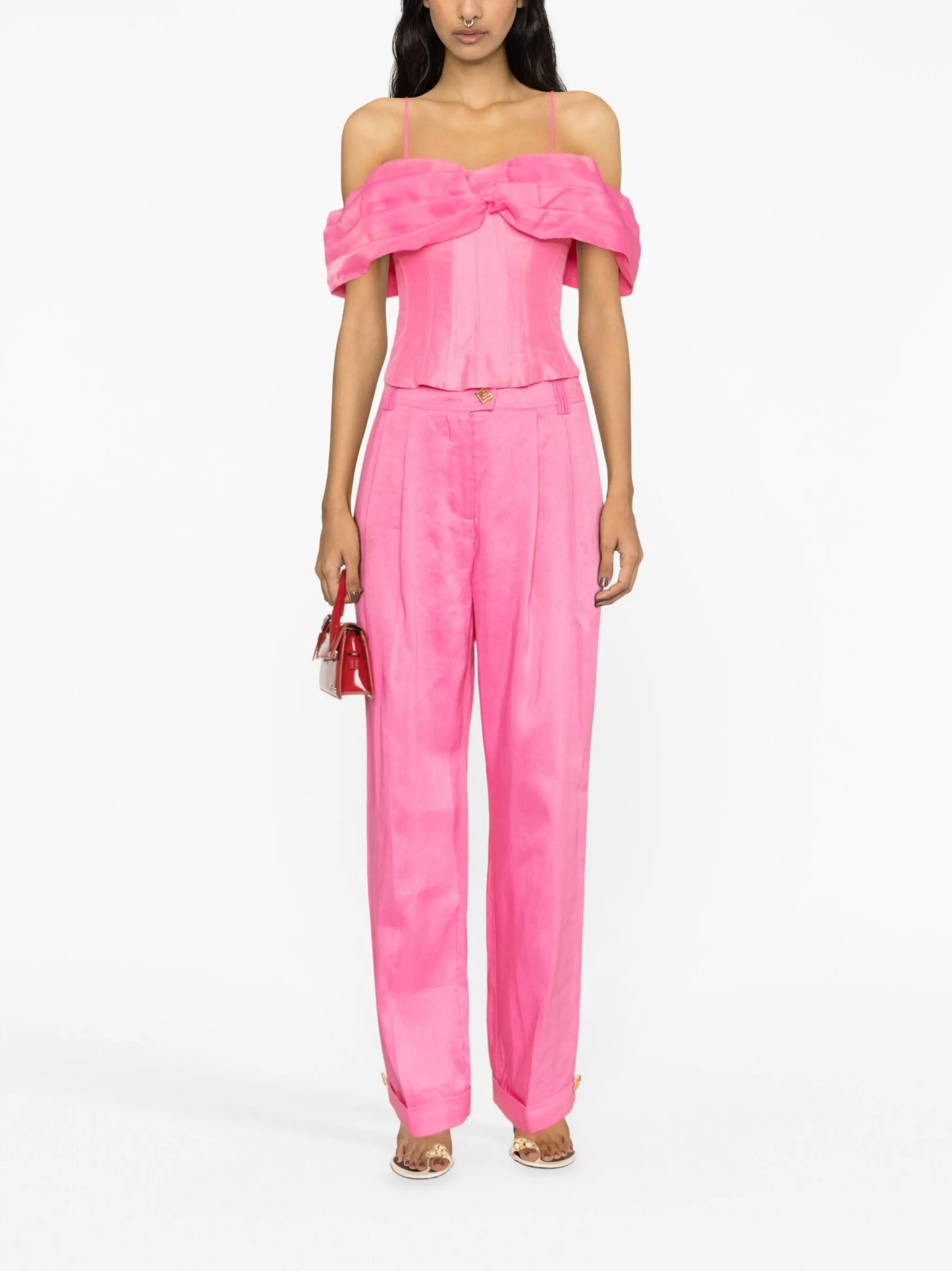 Sentiment pleated linen-blend trousers