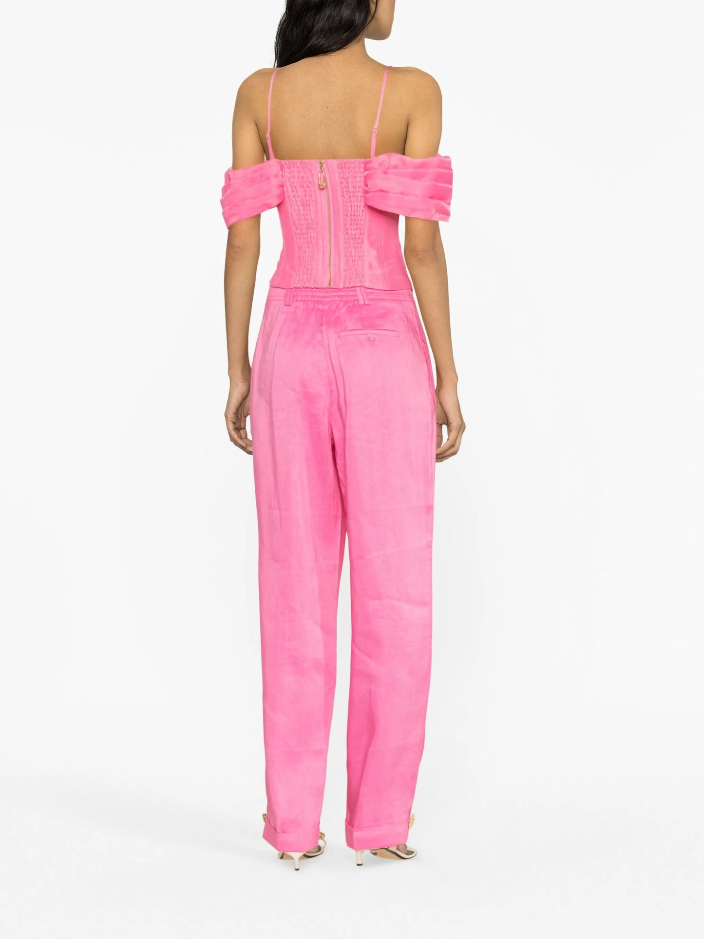 Sentiment pleated linen-blend trousers