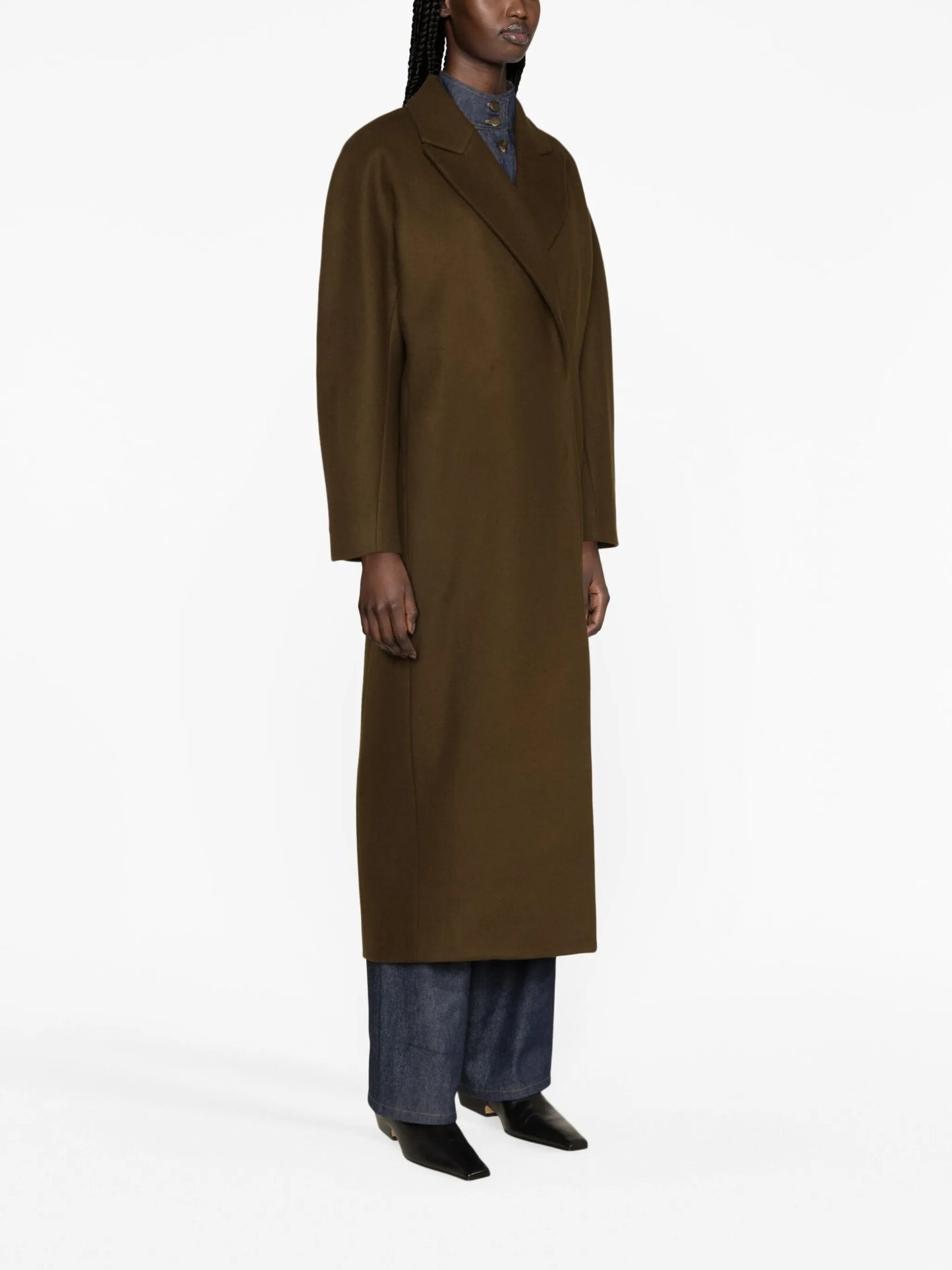 peak-lapels balloon-sleeve coat