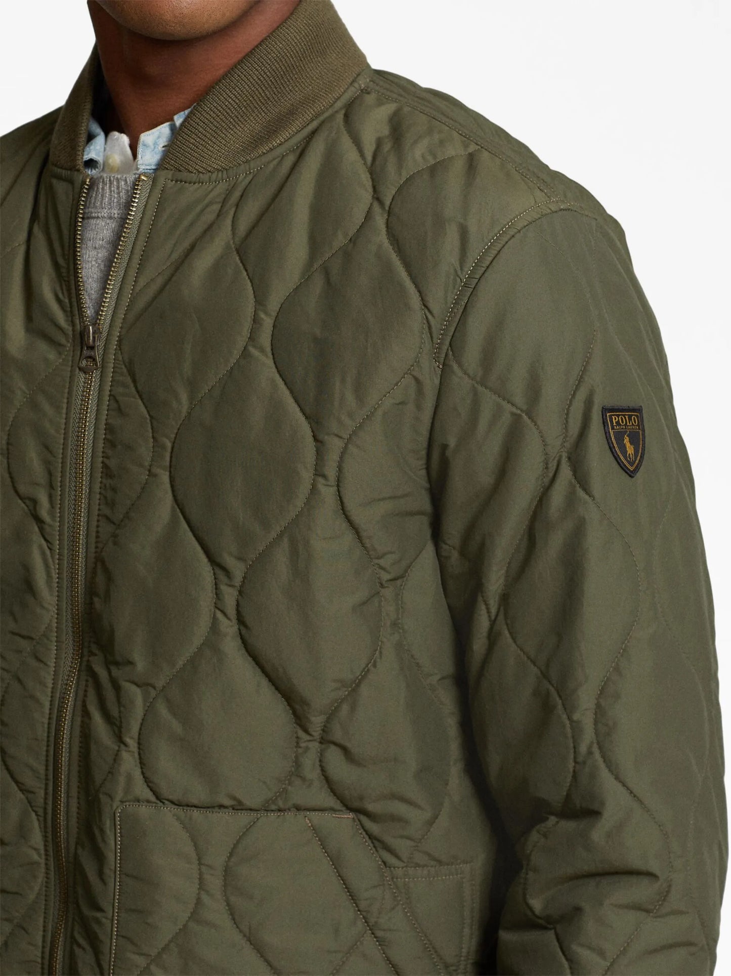 logo-patch quilted jacket