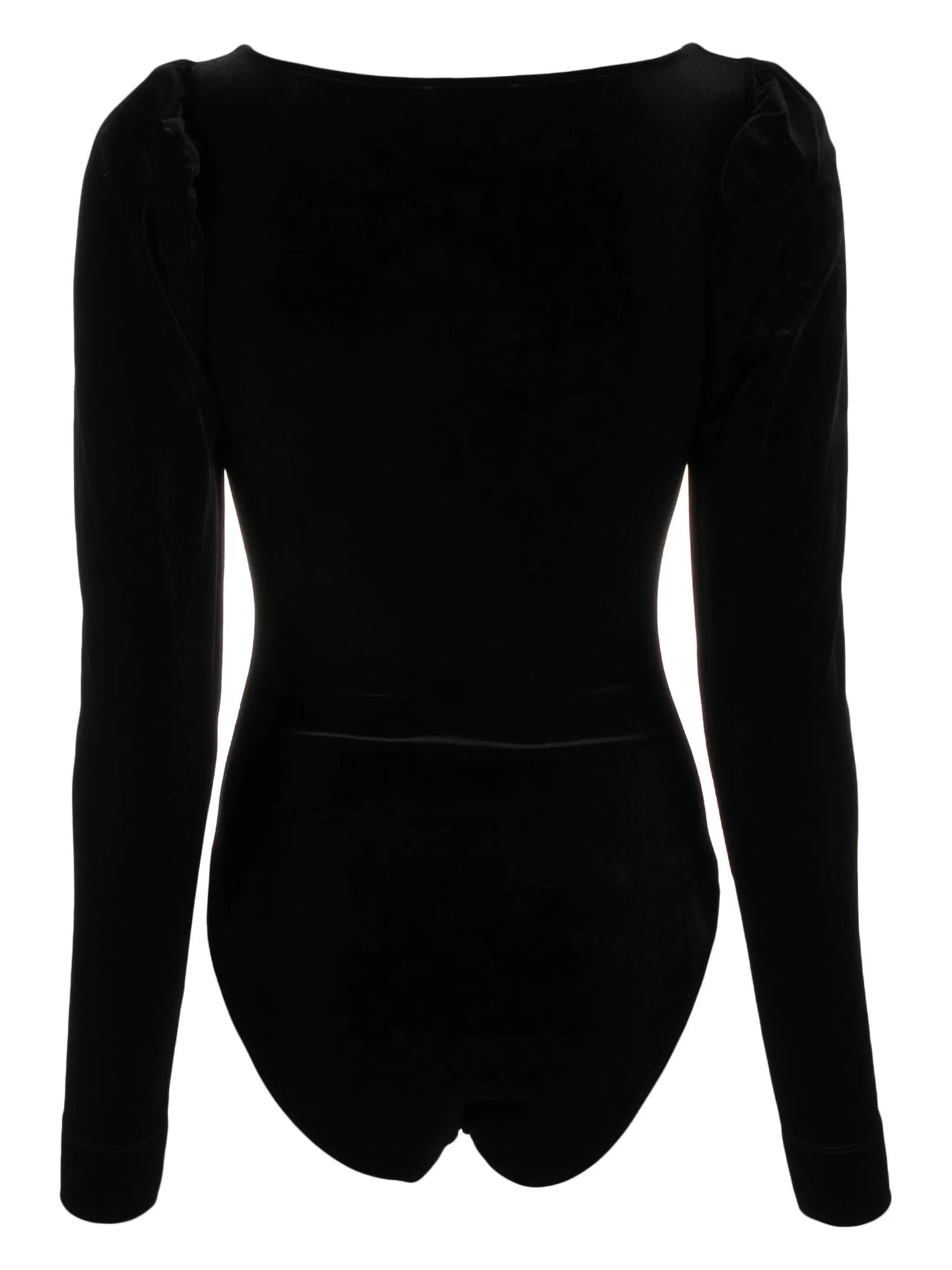 velvet-finish long-sleeve bodysuit