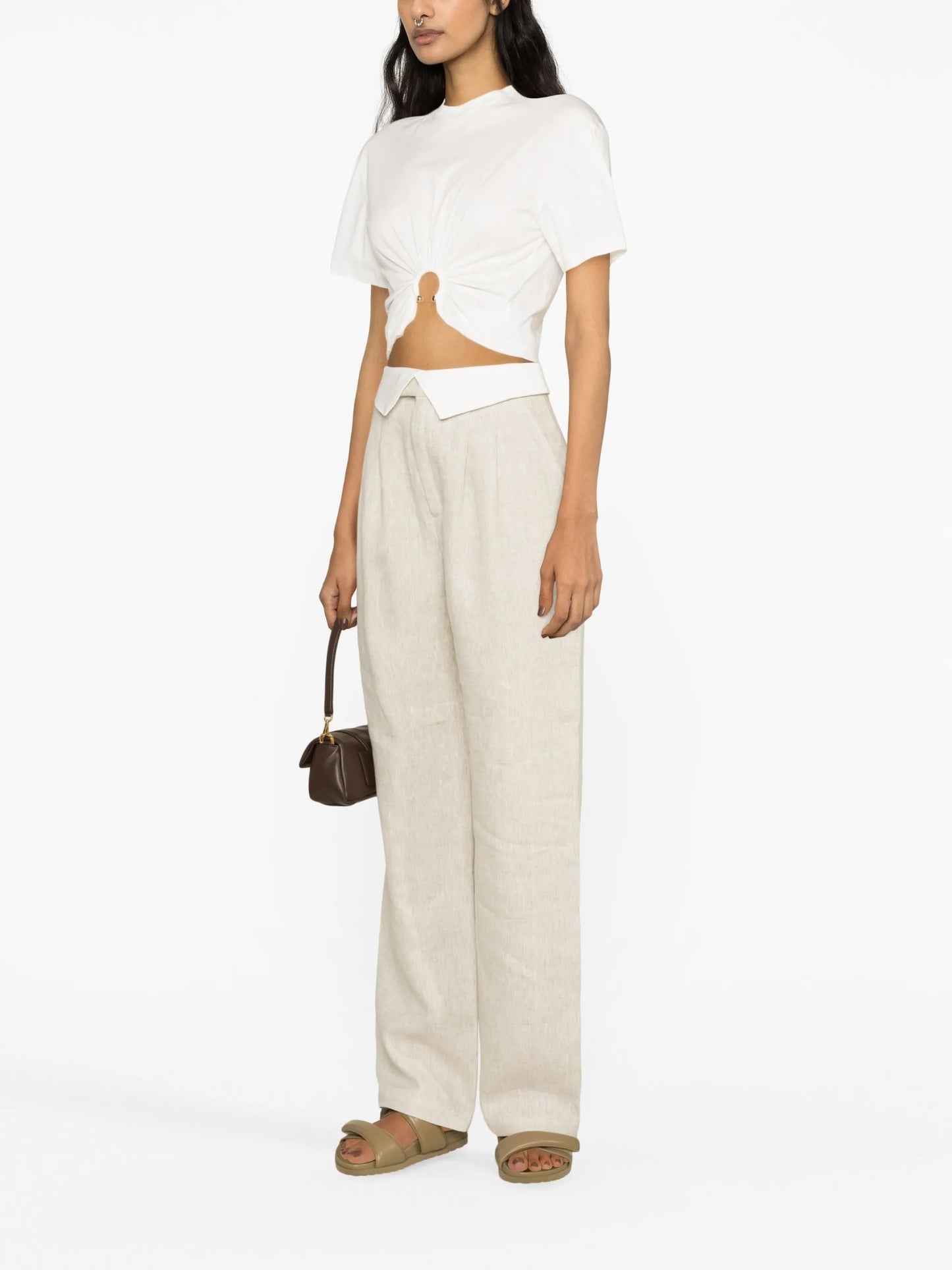 Stevie straight-leg linen trousers