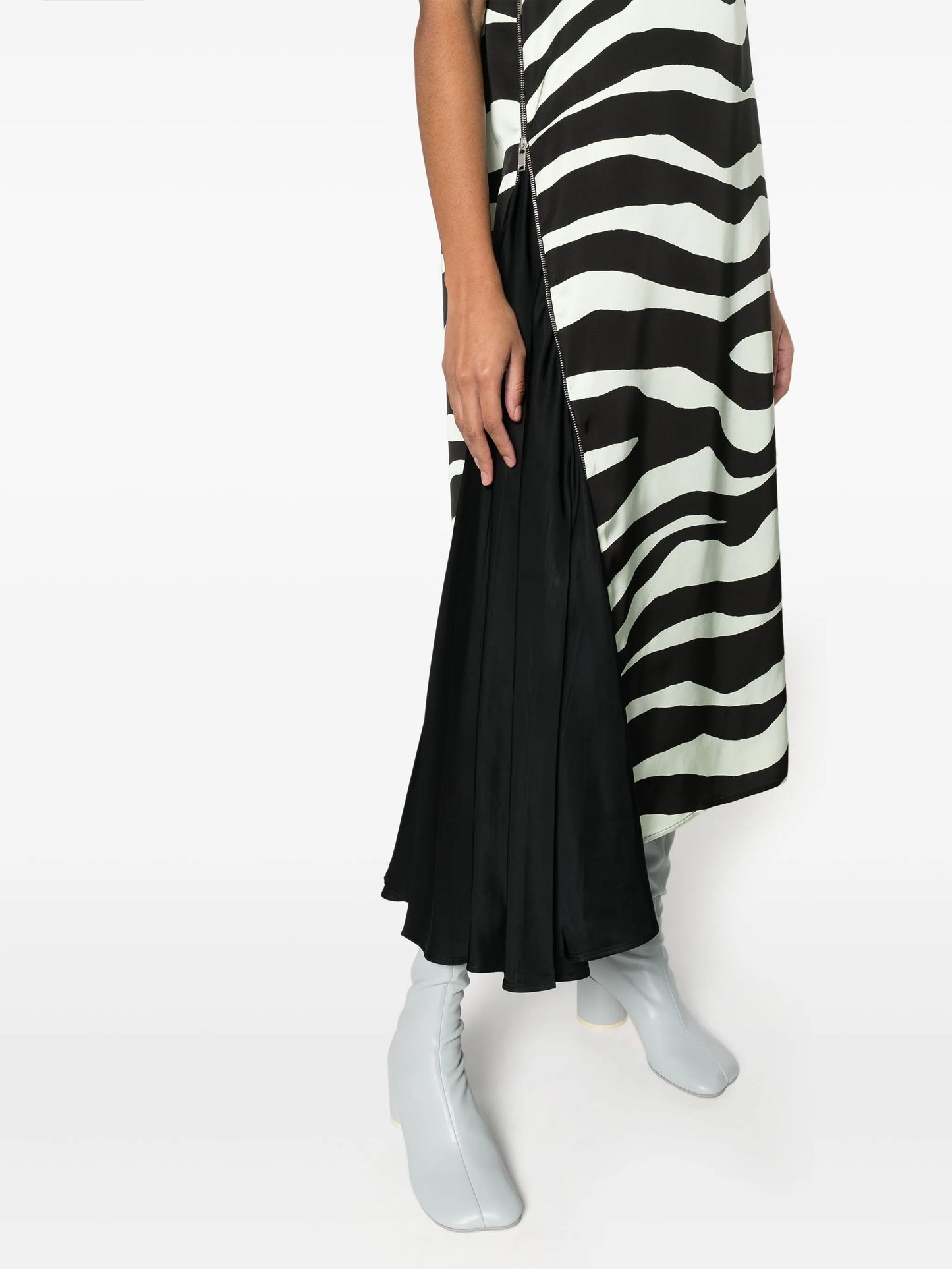zebra-print midi dress