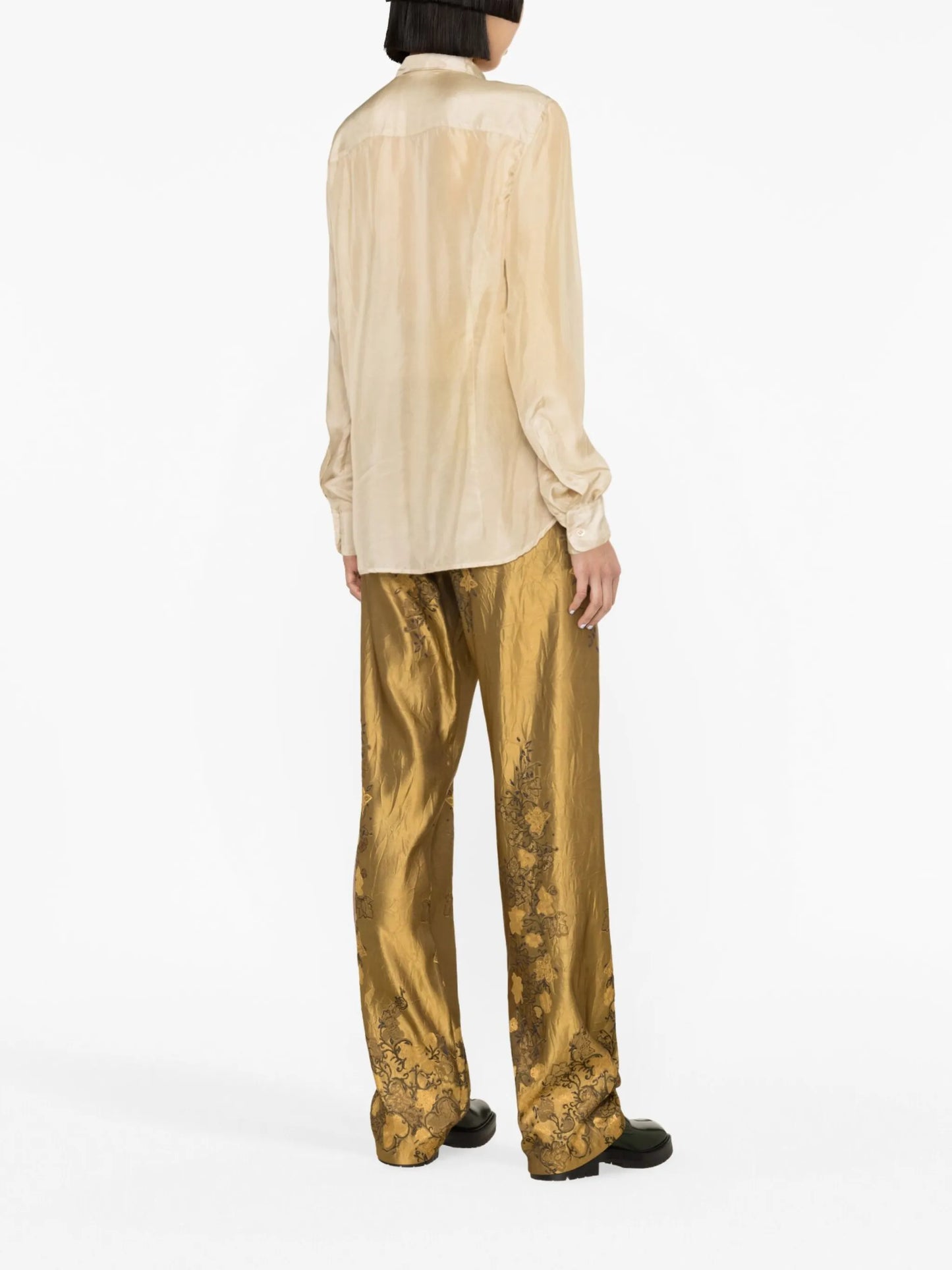 Chowy floral-print silk shirt