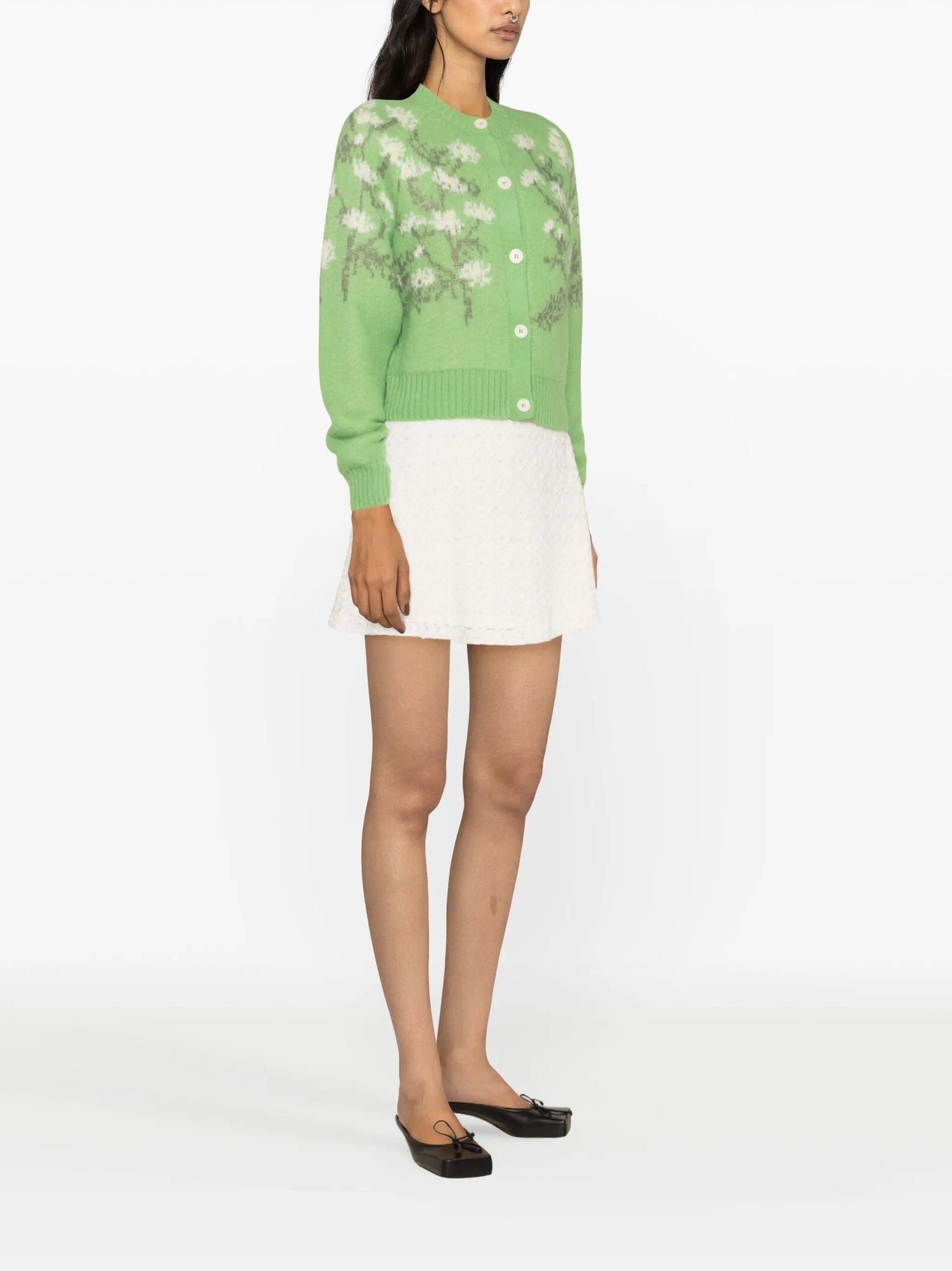 Claudia floral-jacquard cardigan
