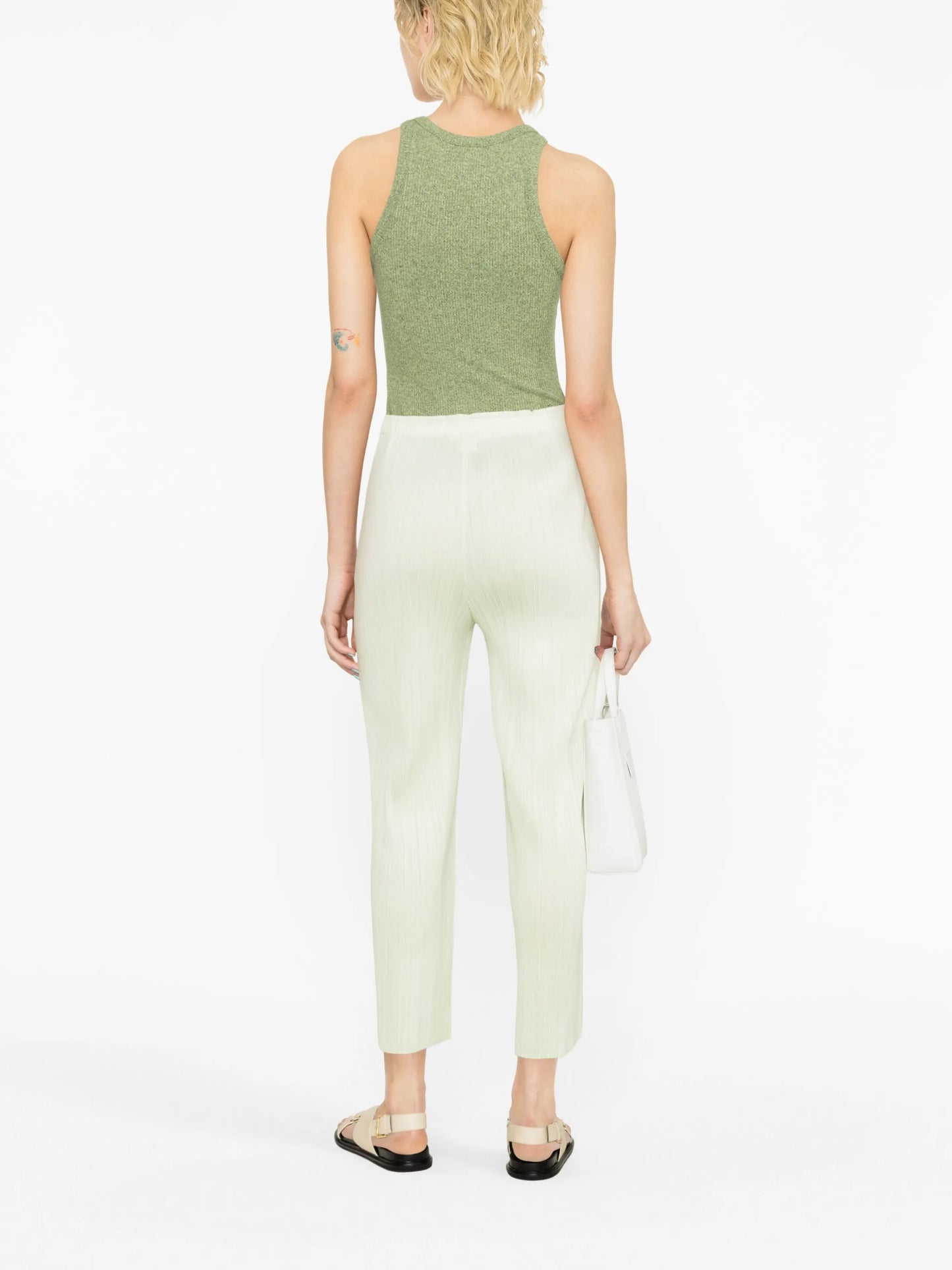 plissé cropped trousers