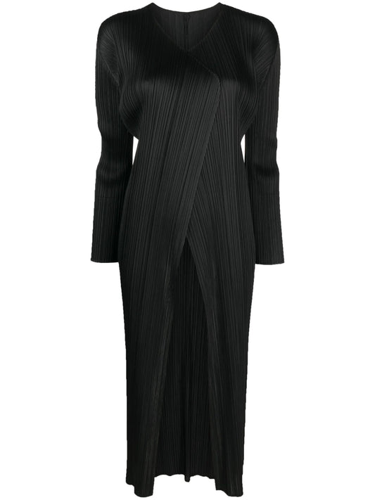 Monthly Colors plissé single-breasted coat