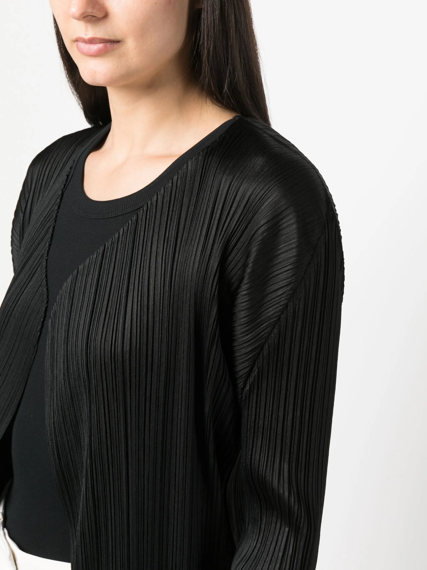 Monthly Colors plissé single-breasted coat