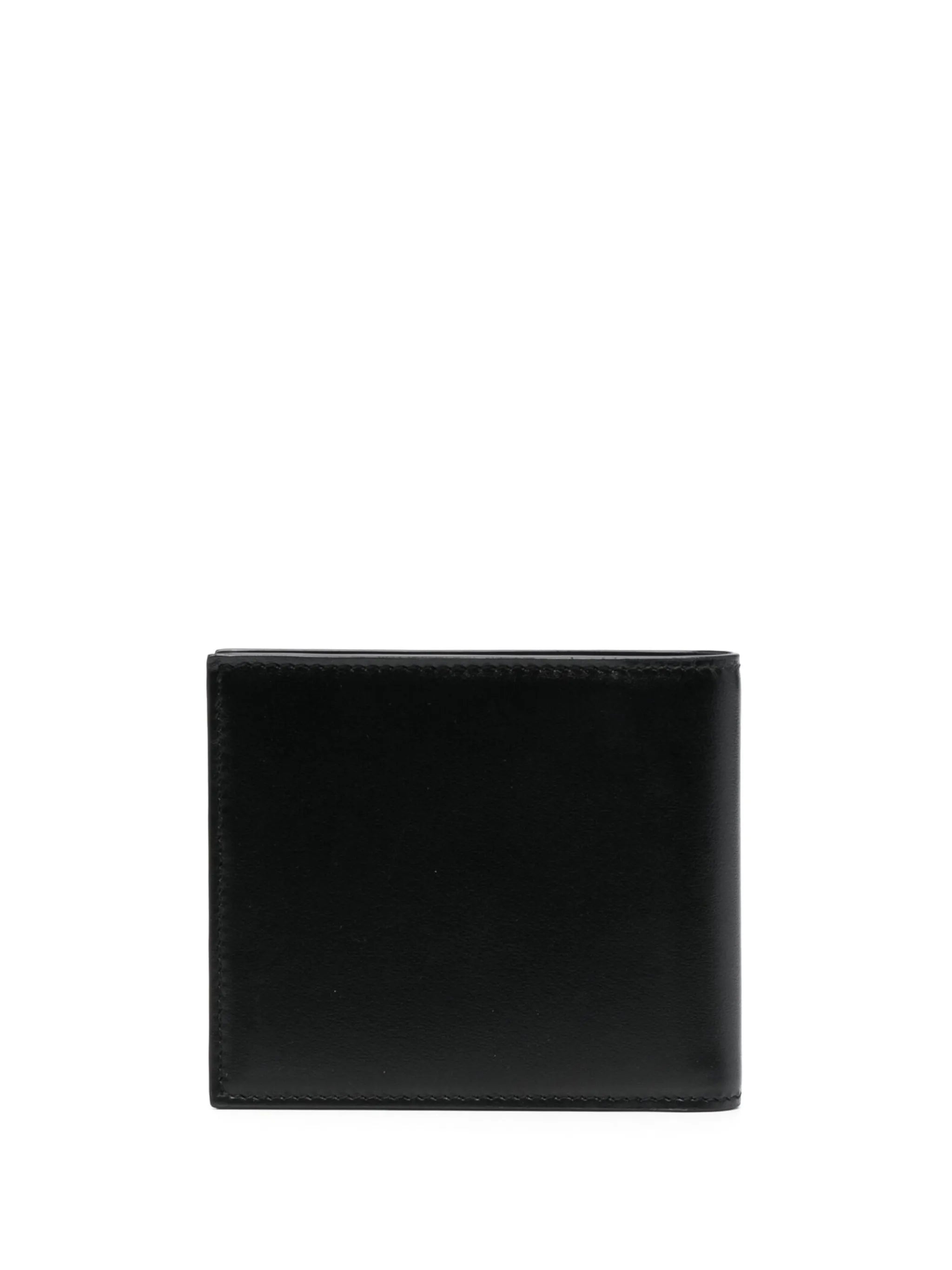 logo-print leather wallet