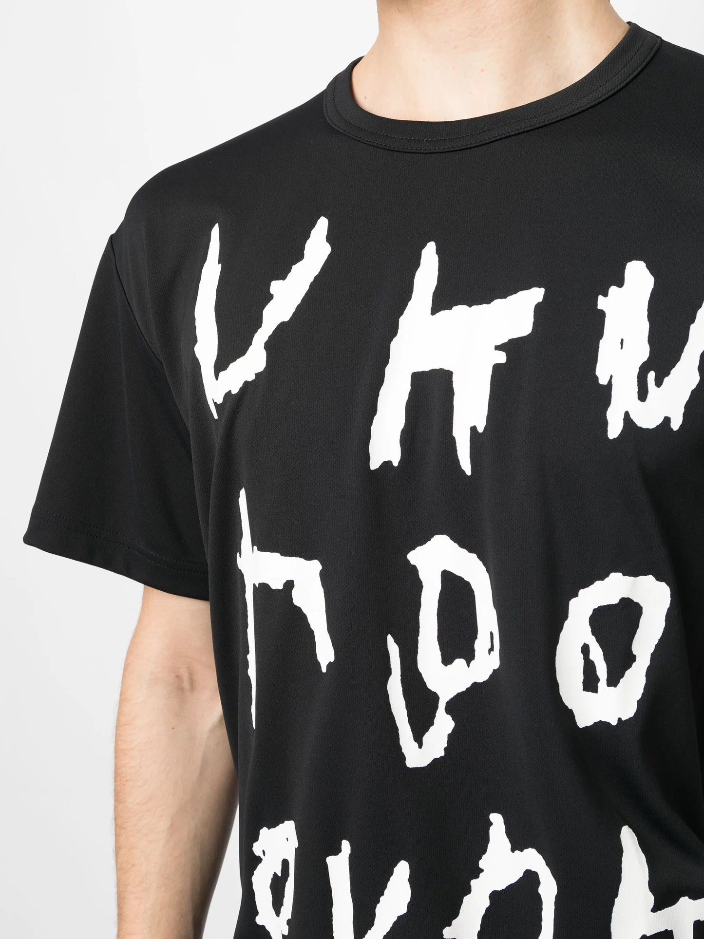 text-print round-neck T-shirt