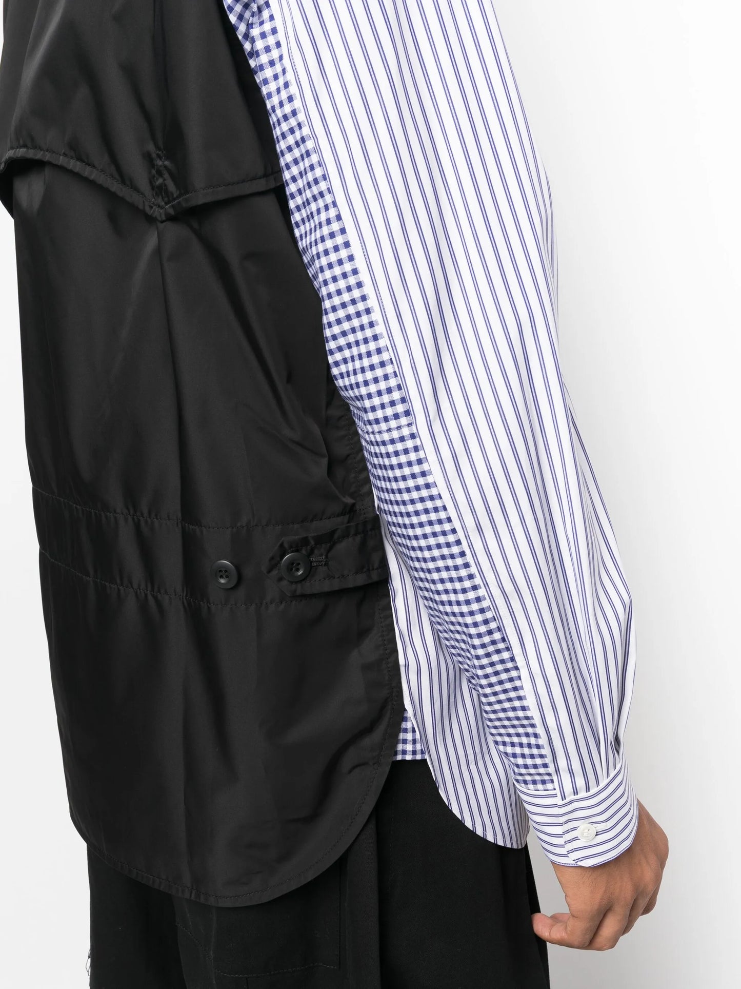 contrasting panel-detail striped shirt