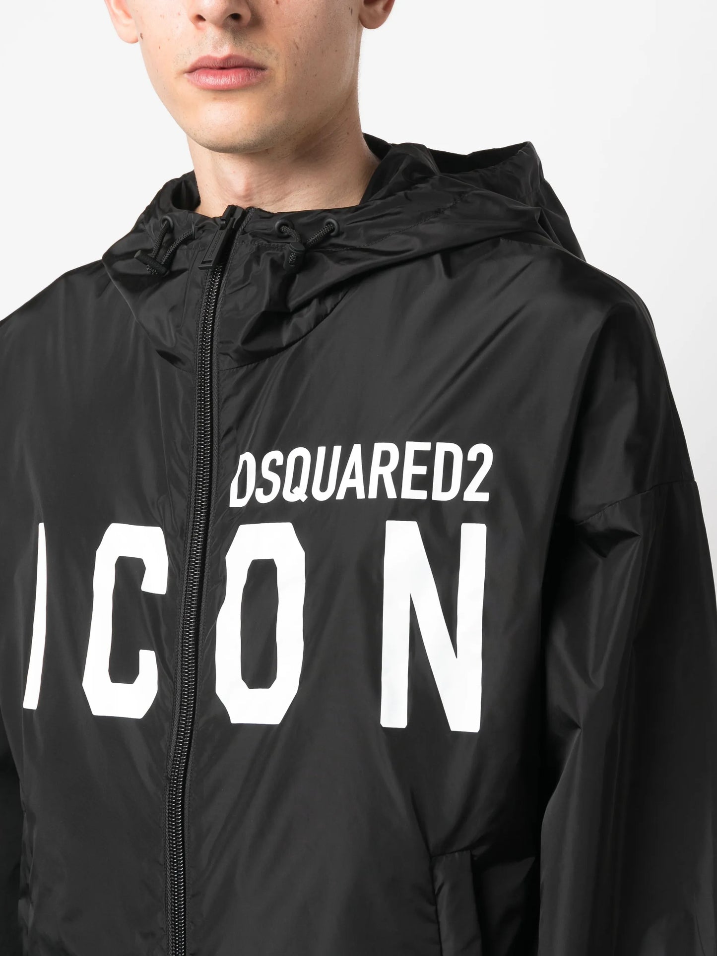 Icon-print hooded jacket