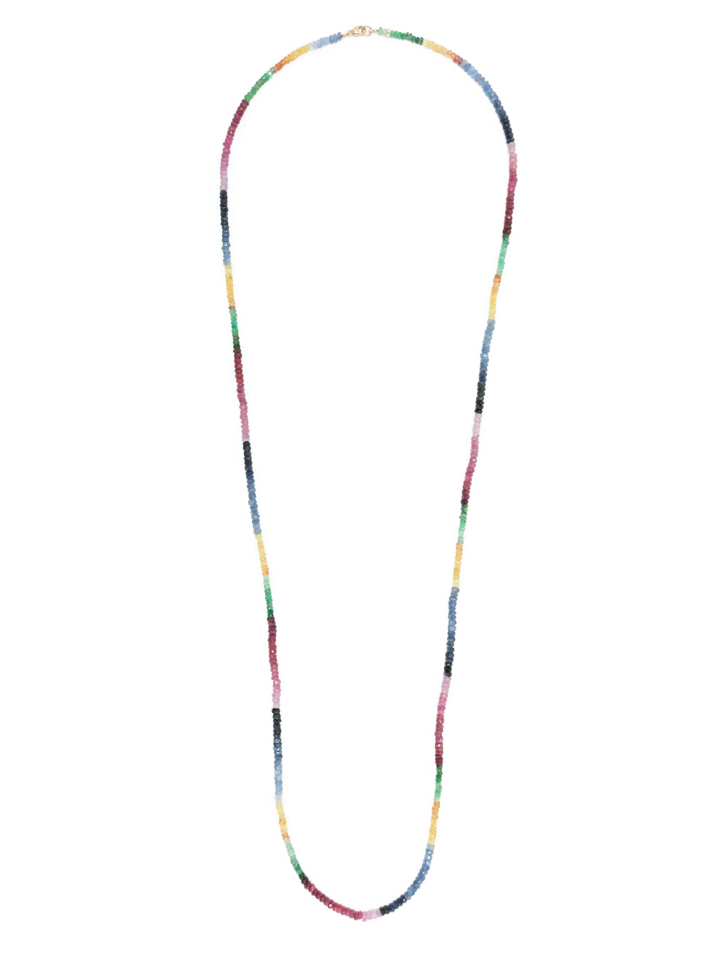 14kt yellow gold Arizona sapphire long beaded necklace