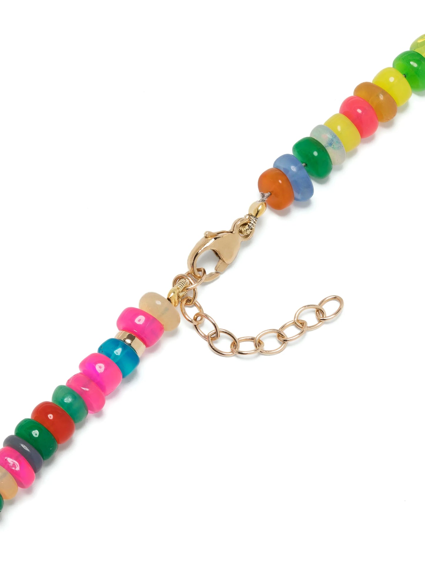 14kt yellow gold opal beaded necklace