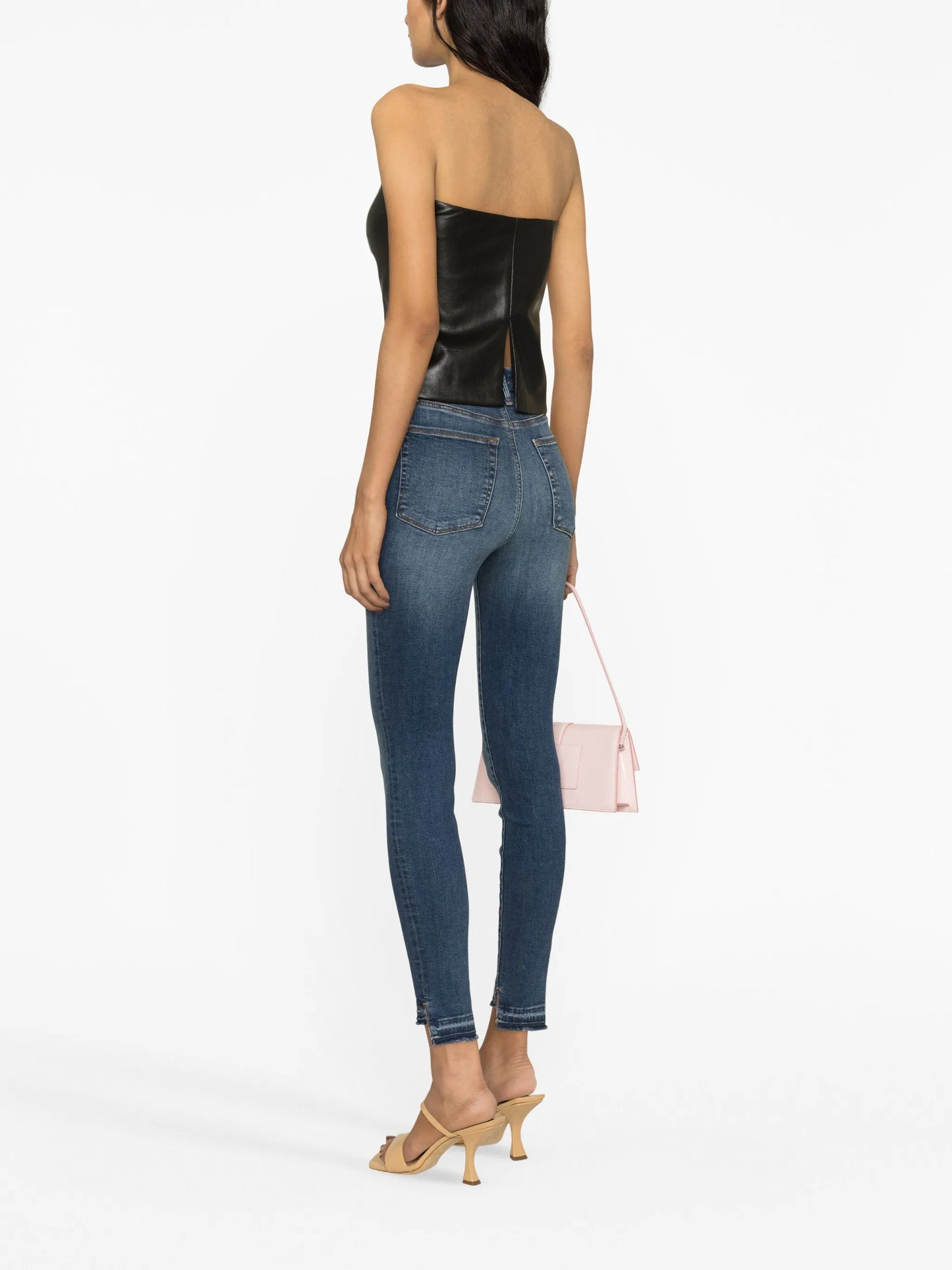 faux-leather tube top