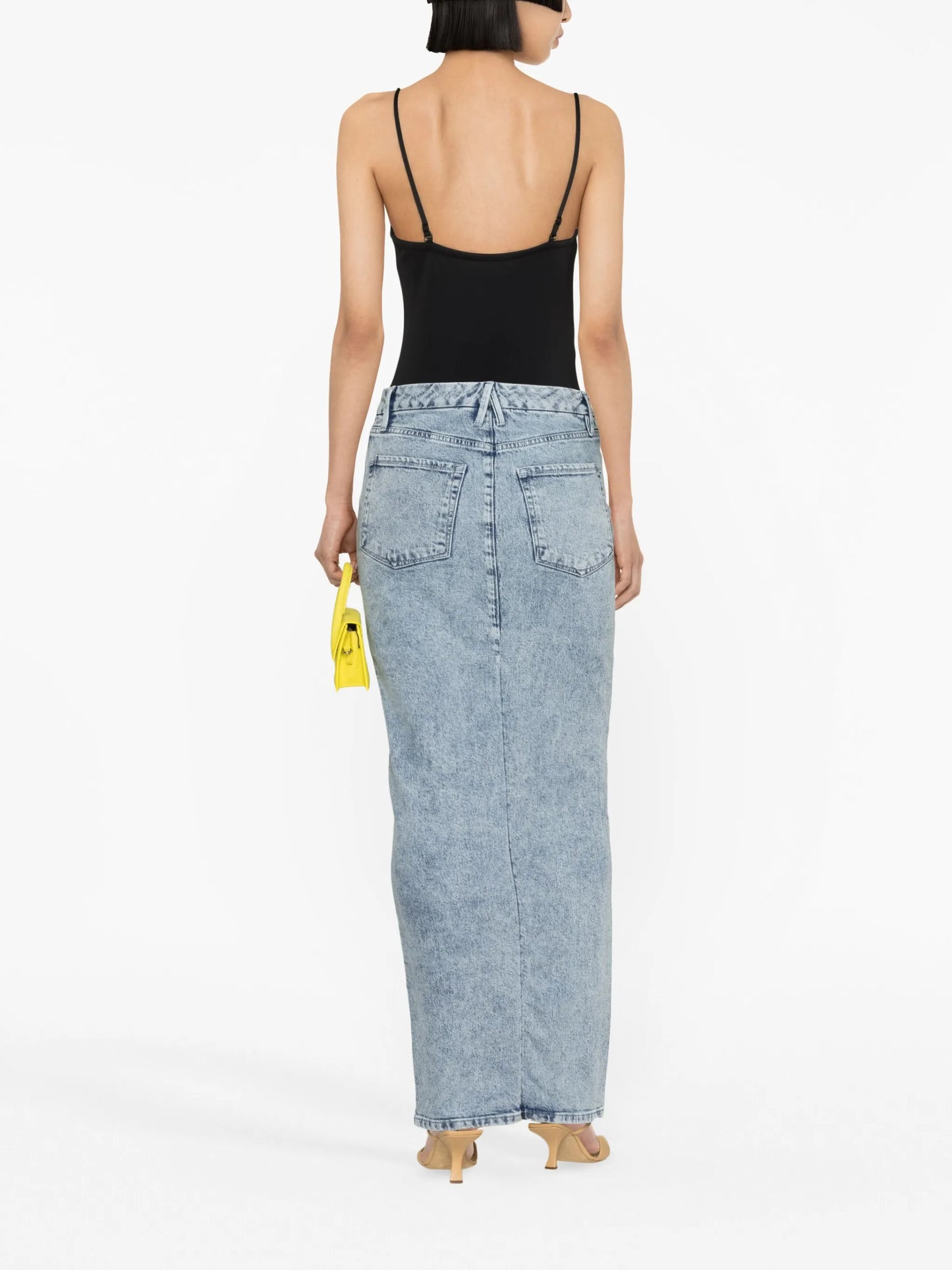 Uniform maxi denim skirt