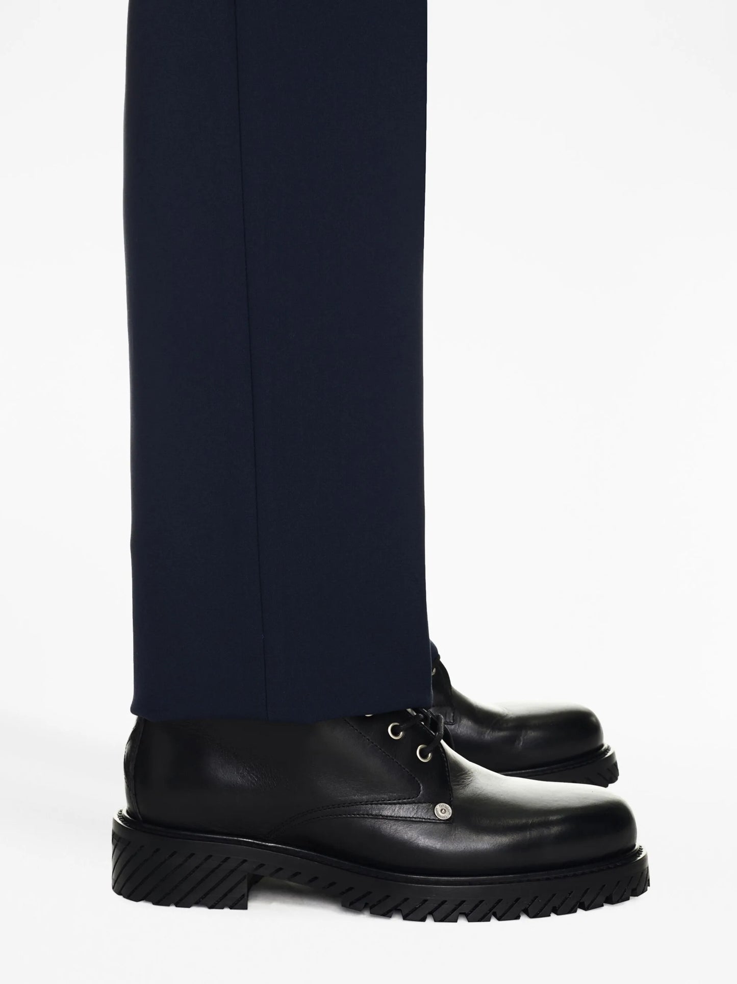 Diag-sole lace-up combat boots
