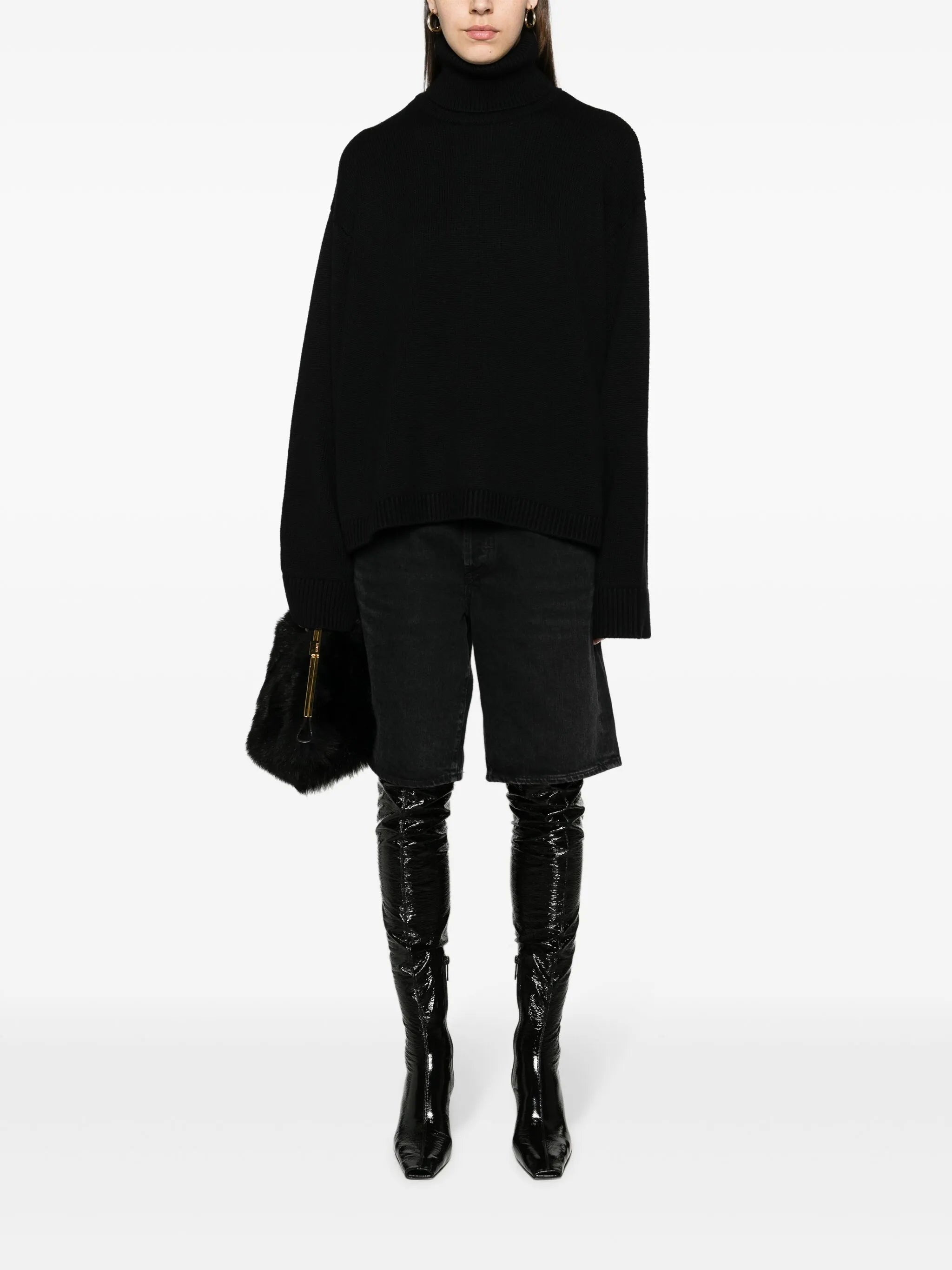 Rhea trapeze roll-neck jumper