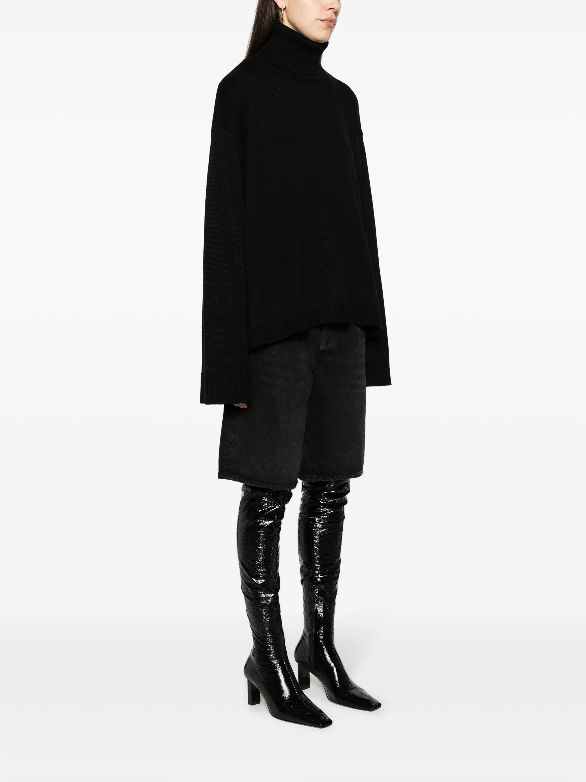 Rhea trapeze roll-neck jumper