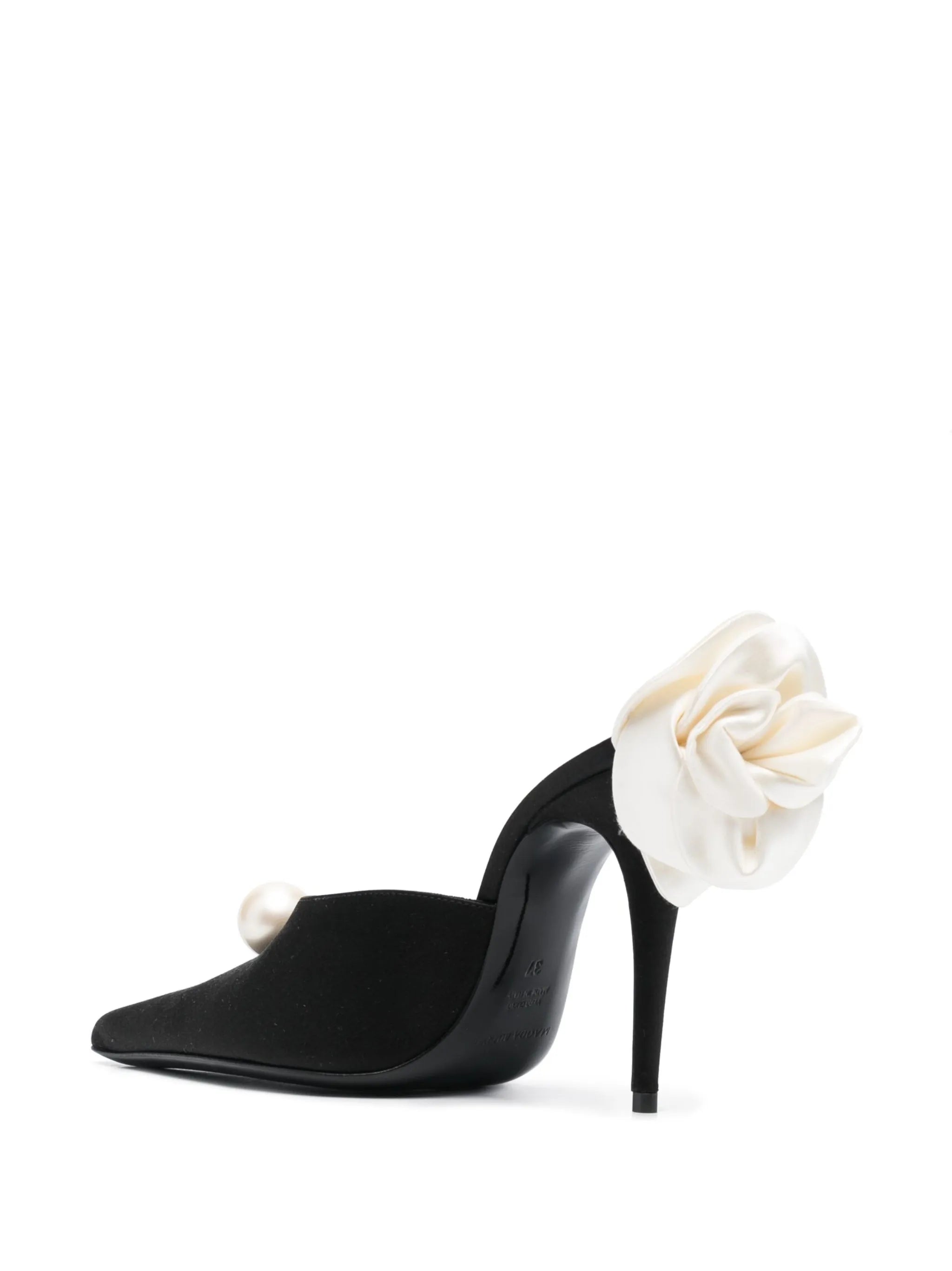 faux-pearl embellished 110mm leather mules