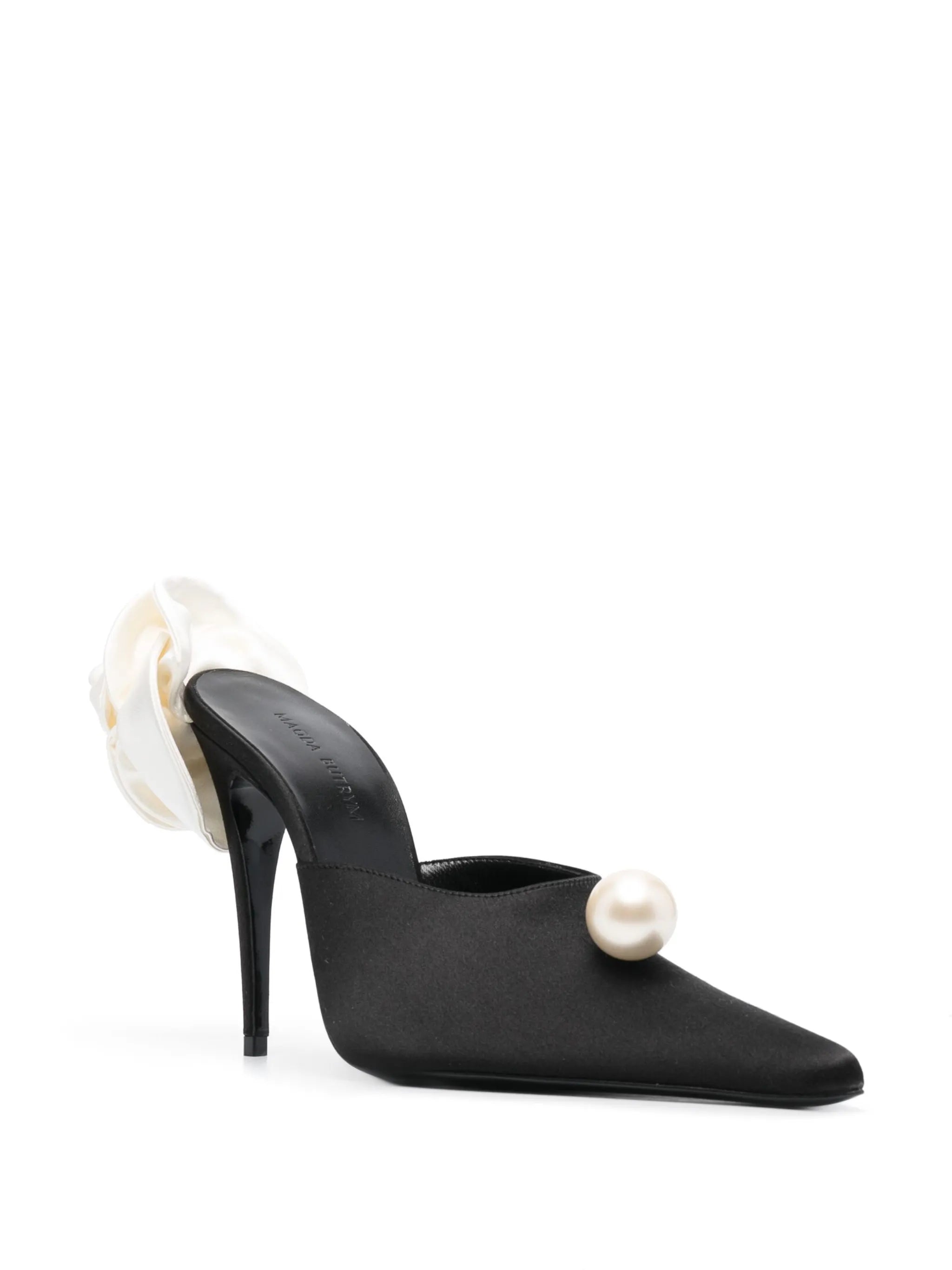 faux-pearl embellished 110mm leather mules