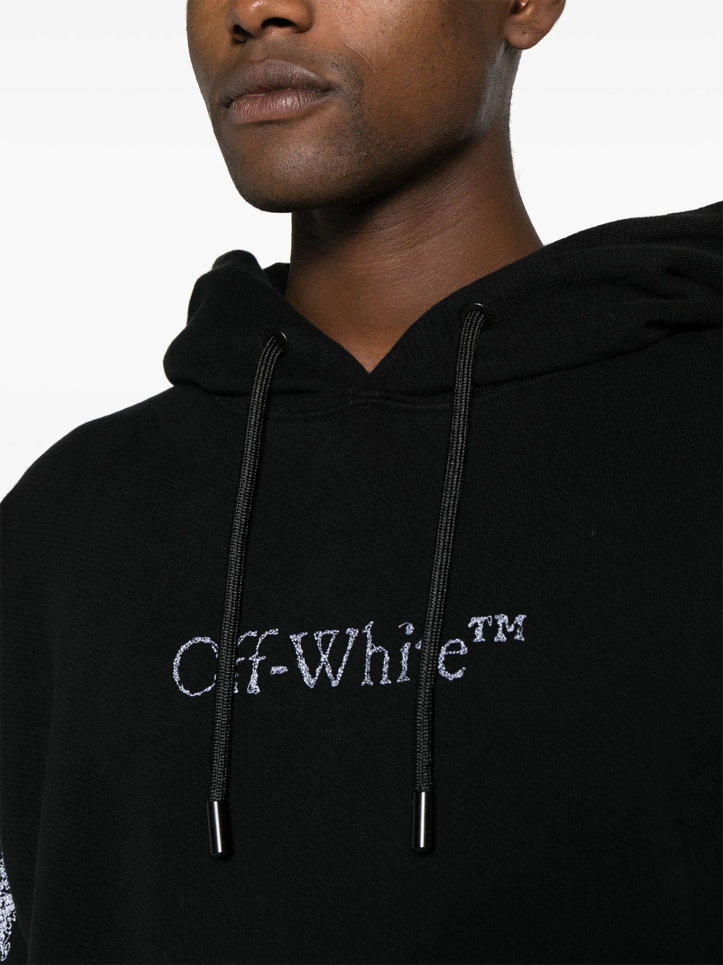 Diag Stripe-embroidered cotton hoodie
