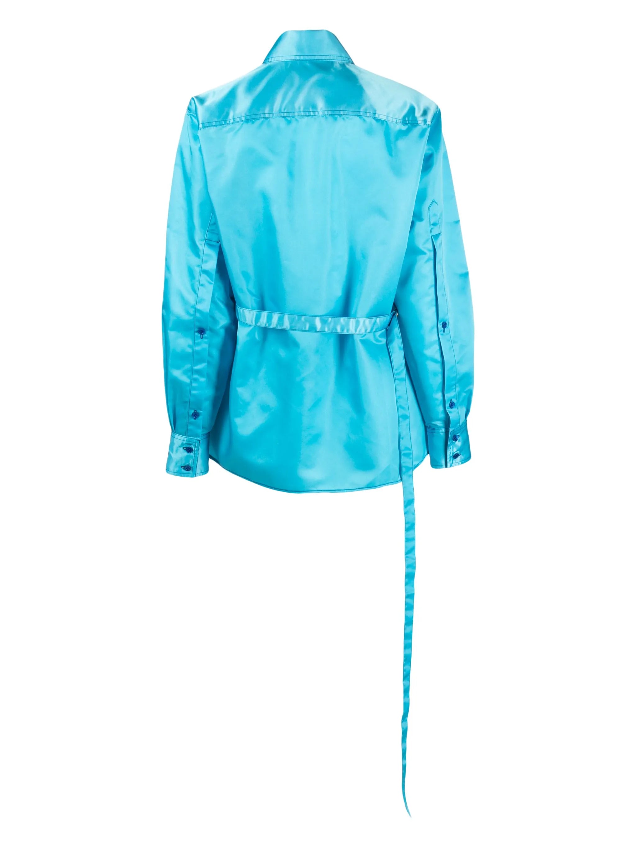 tie-back satin shirt