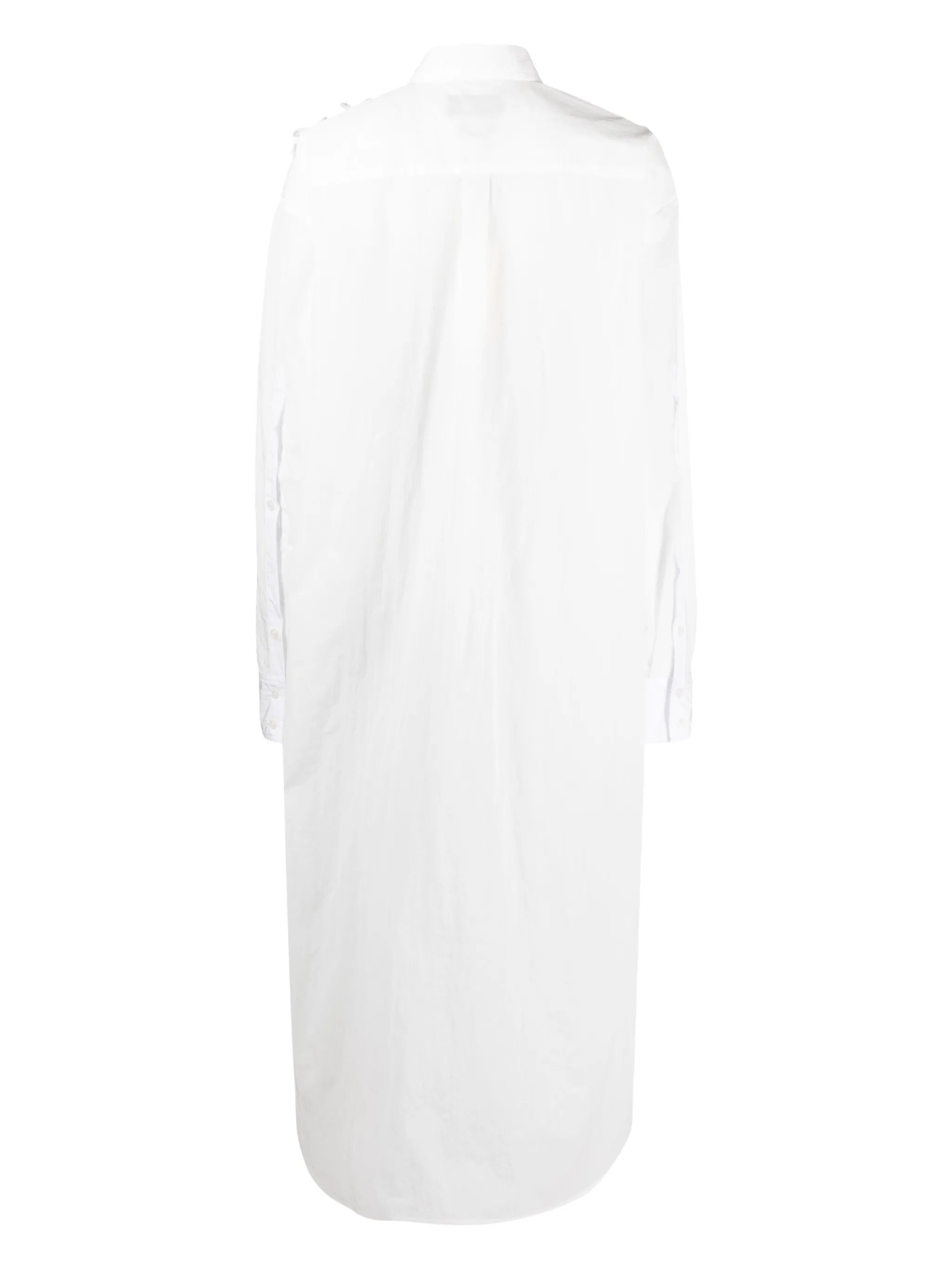 ruffled maxi shirtdress