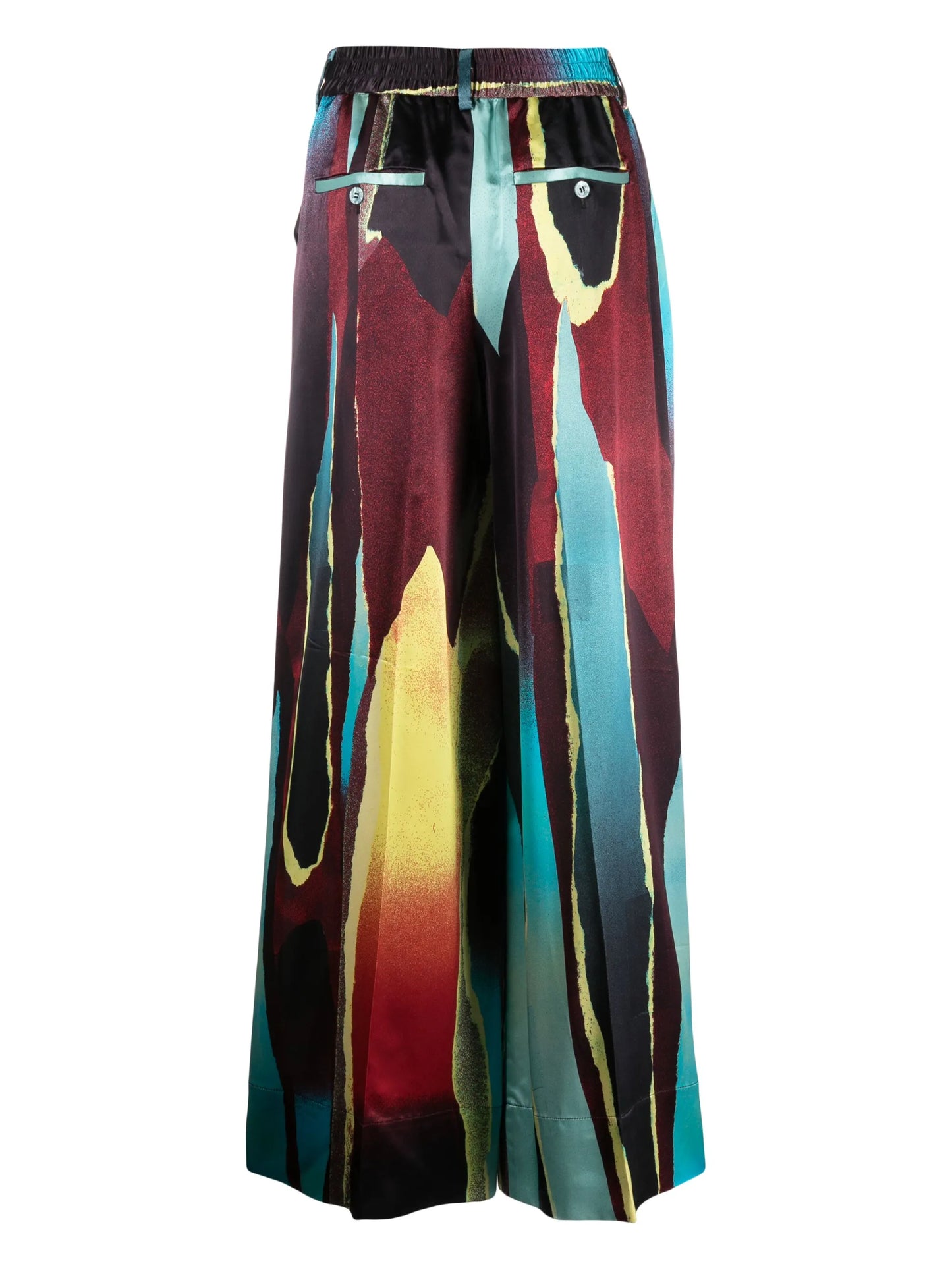 Wheatpaste wide-leg satin trousers