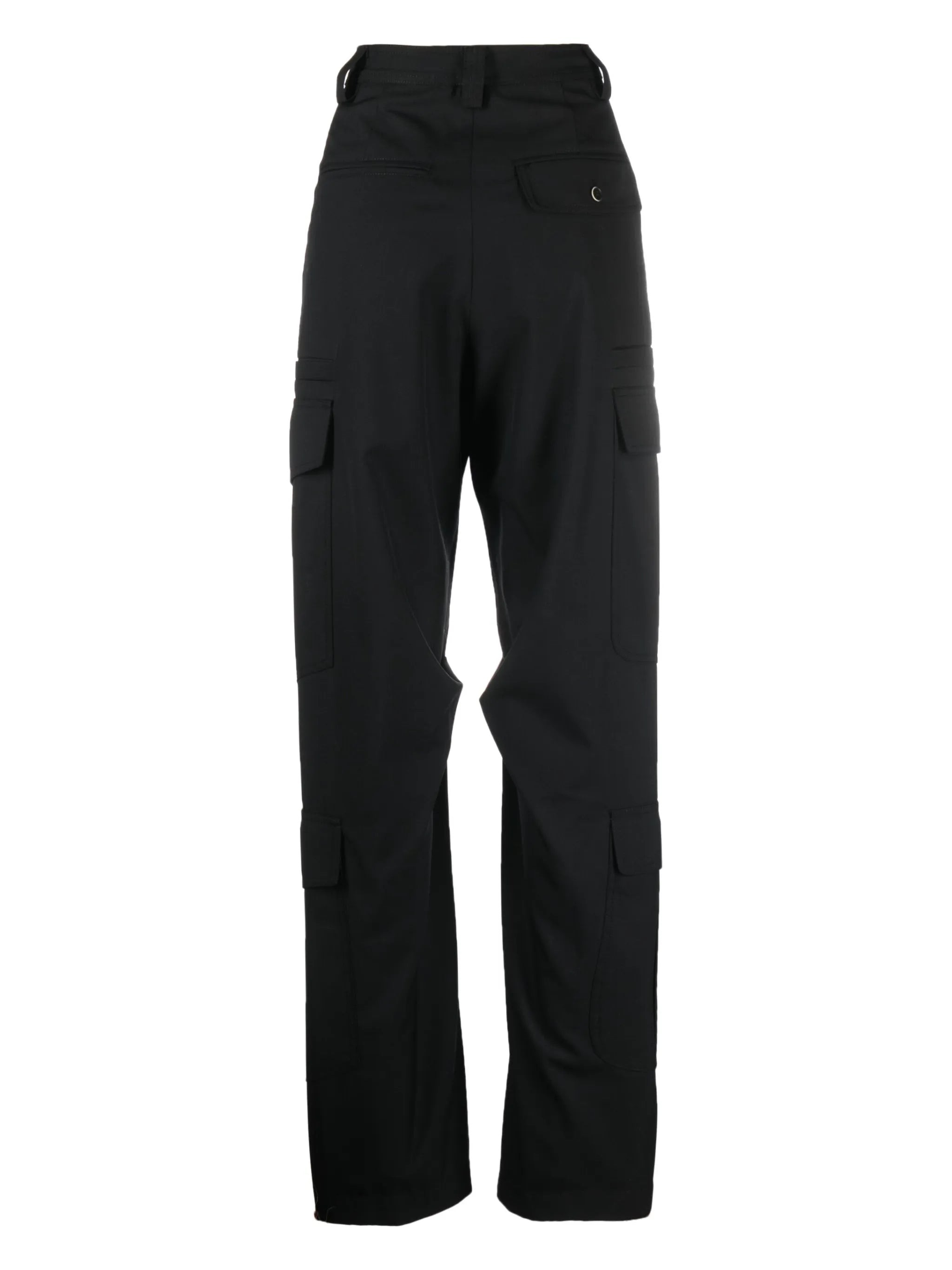 wide-leg crepe cargo trousers