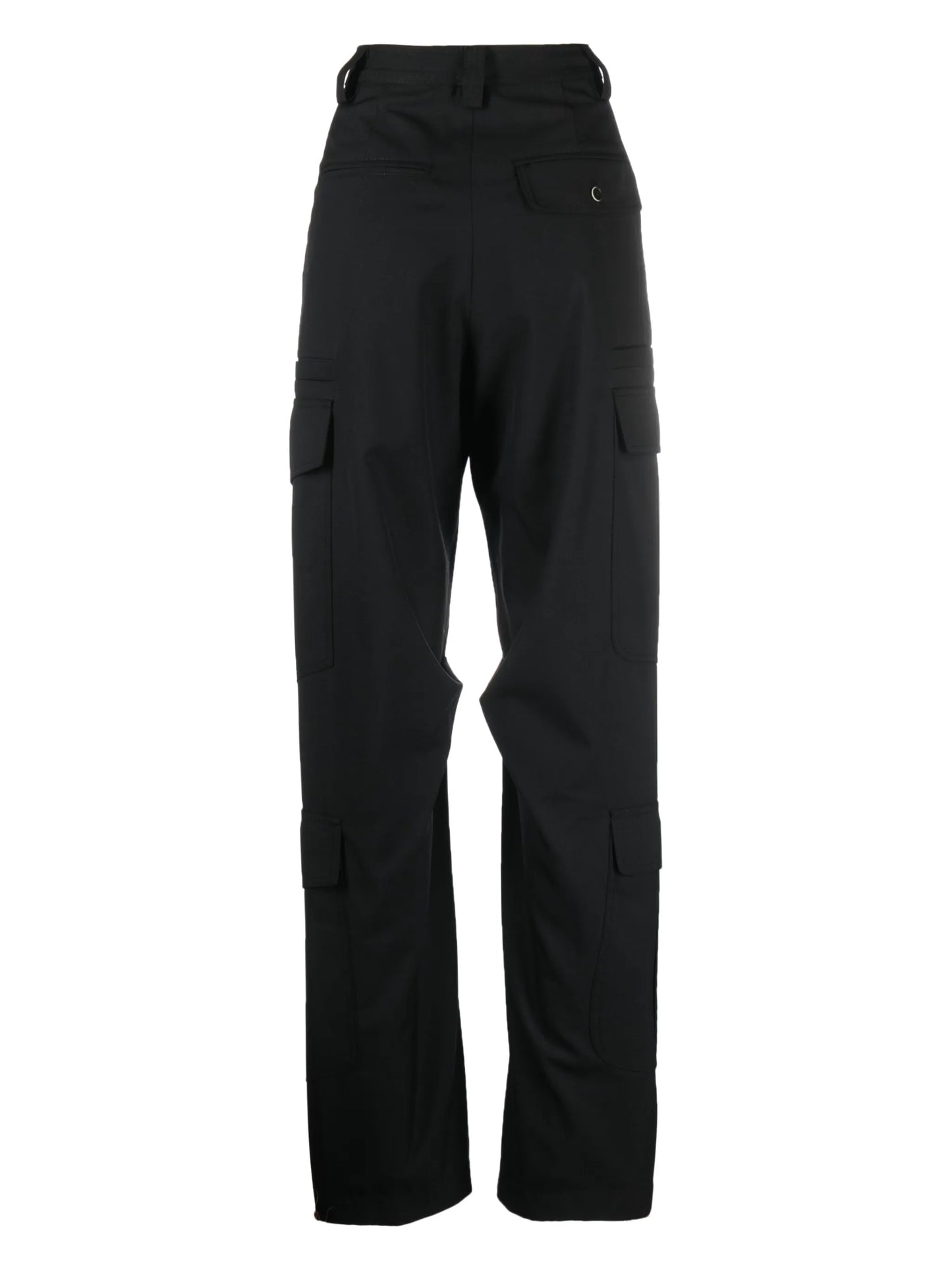 wide-leg crepe cargo trousers
