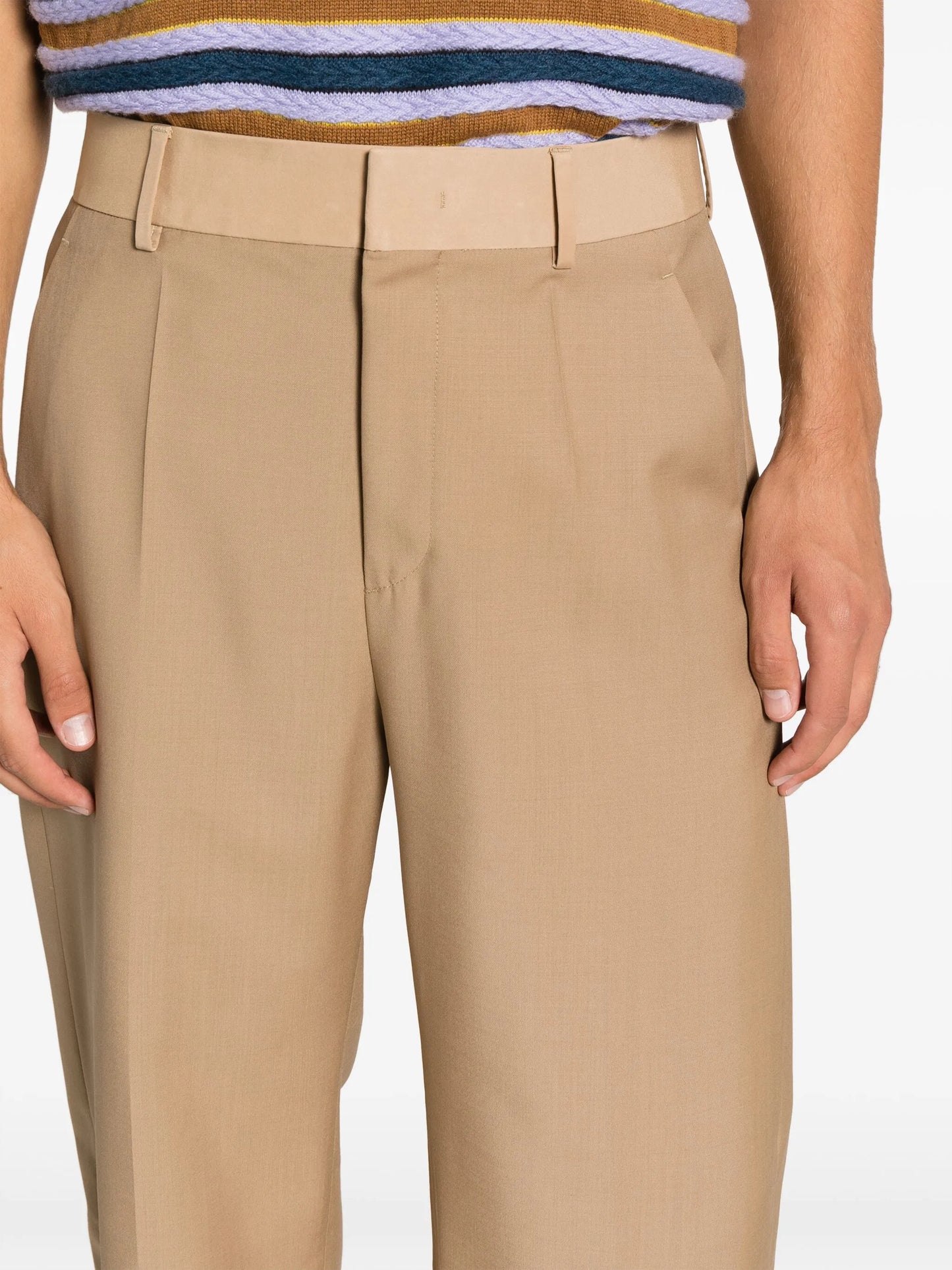 mid-rise wide-leg trousers