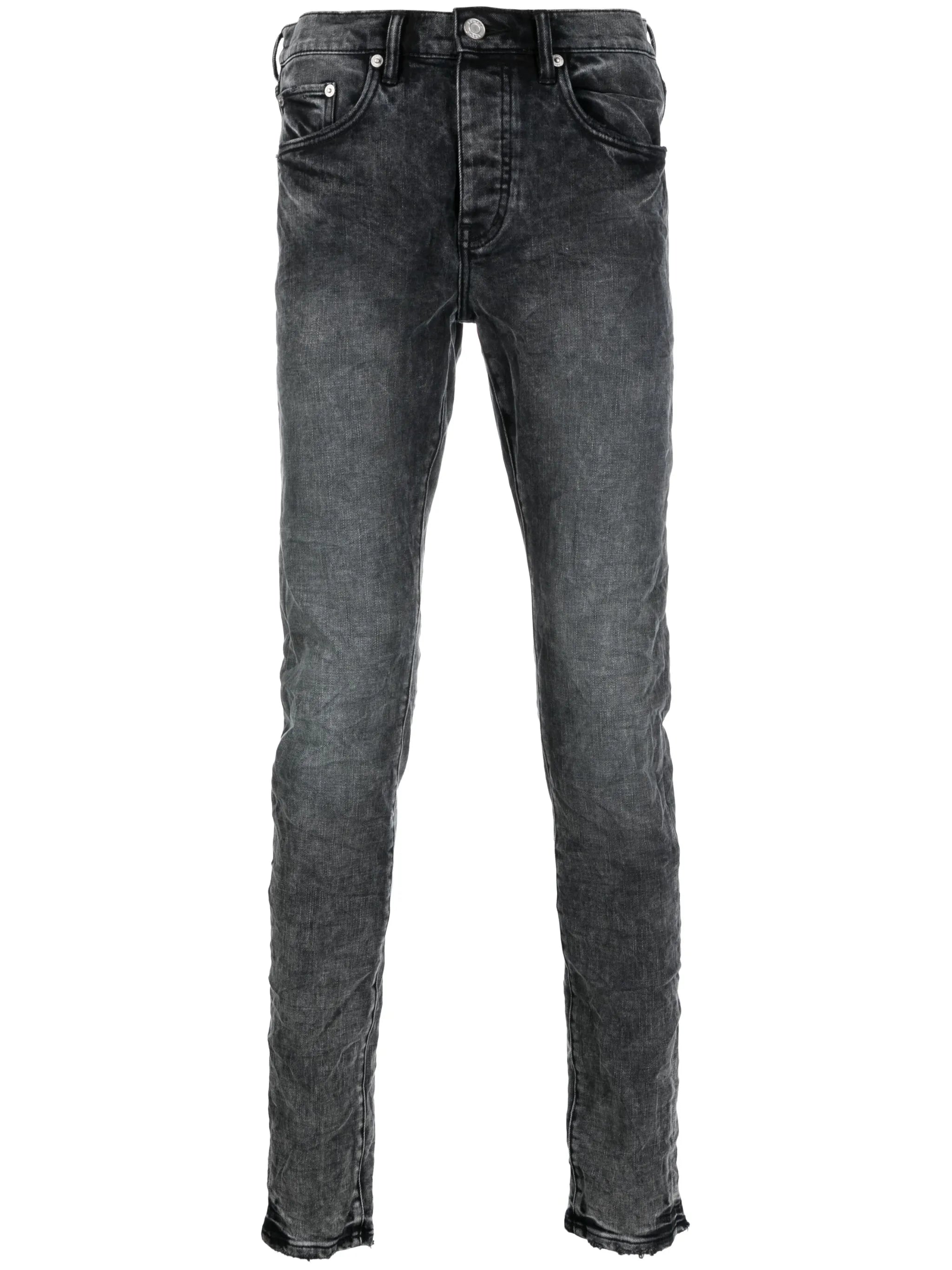 stonewashed mid-rise jeans