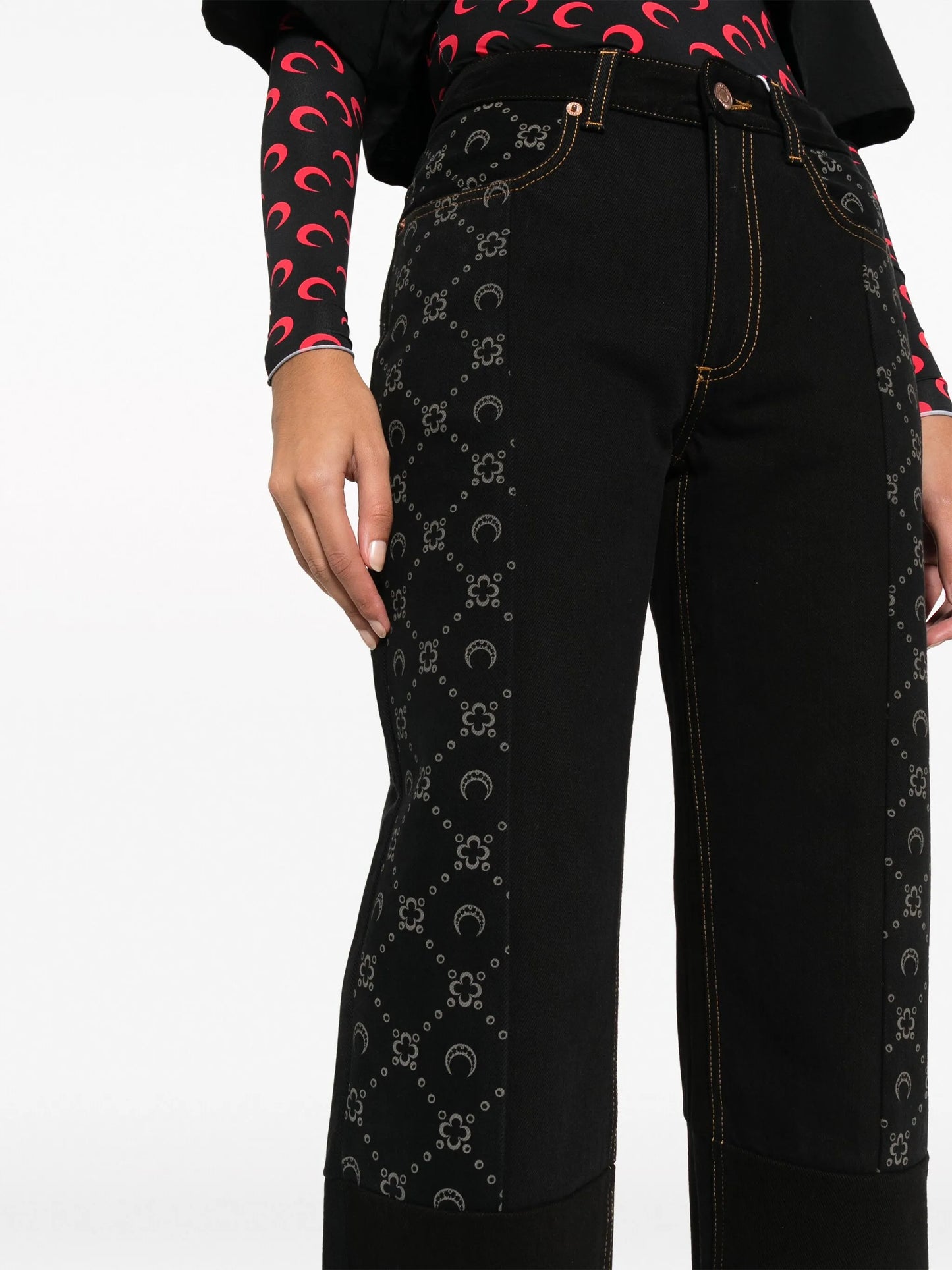 Regenerated straight-leg jeans
