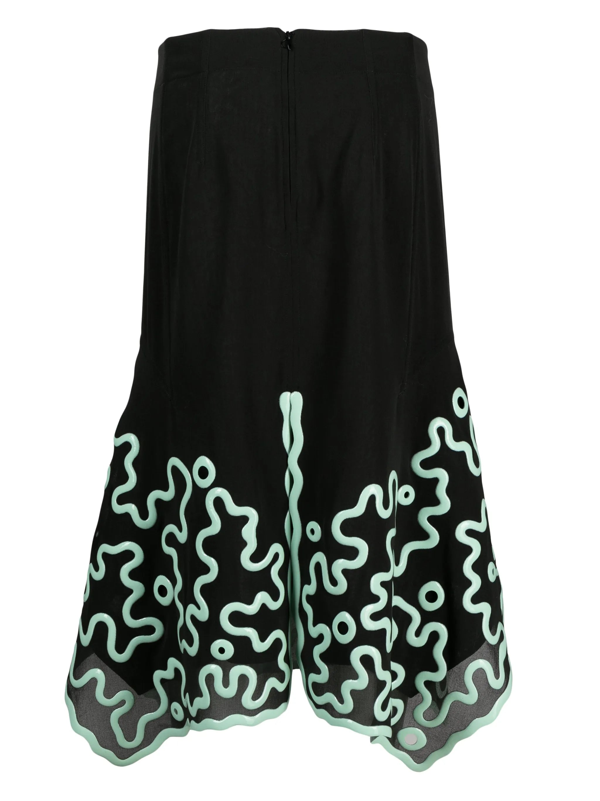 3D-printed cotton midi skirt