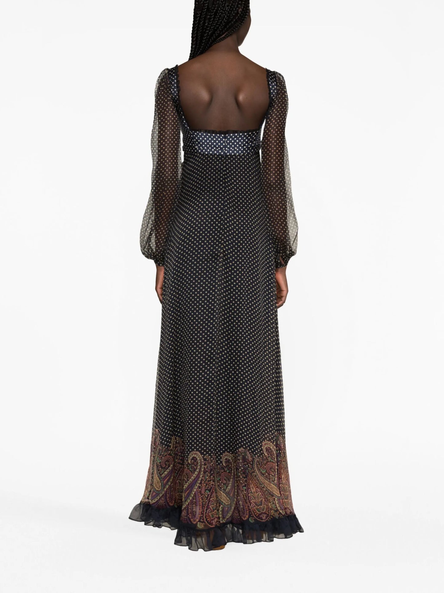 polka dot silk gown