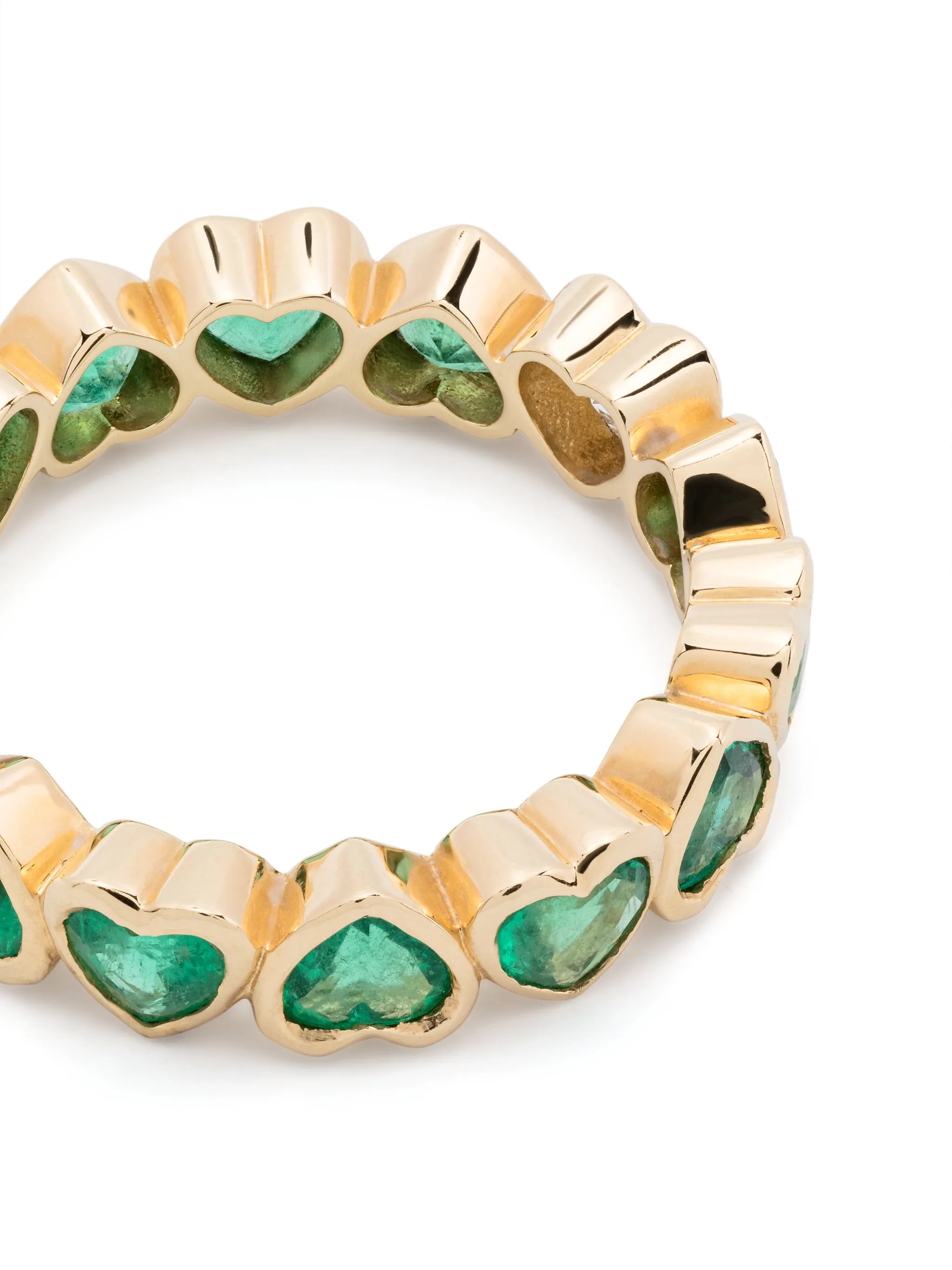 18kt yellow gold ´Heart diamond band ring